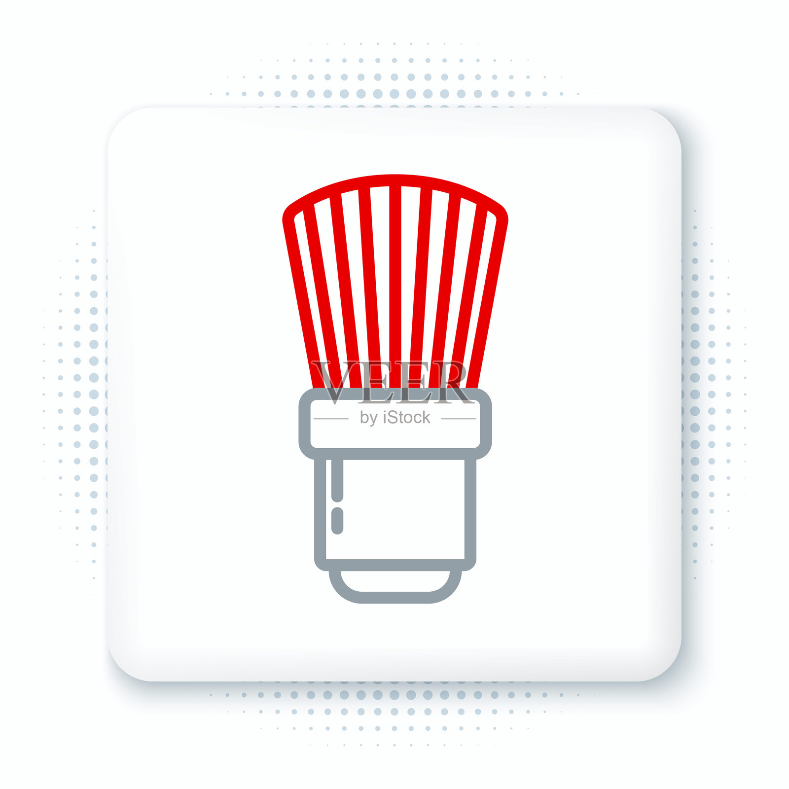 剃须刷图标，独立于白色背景。理发店符号。彩色轮廓概念。矢量图。插画图片素材