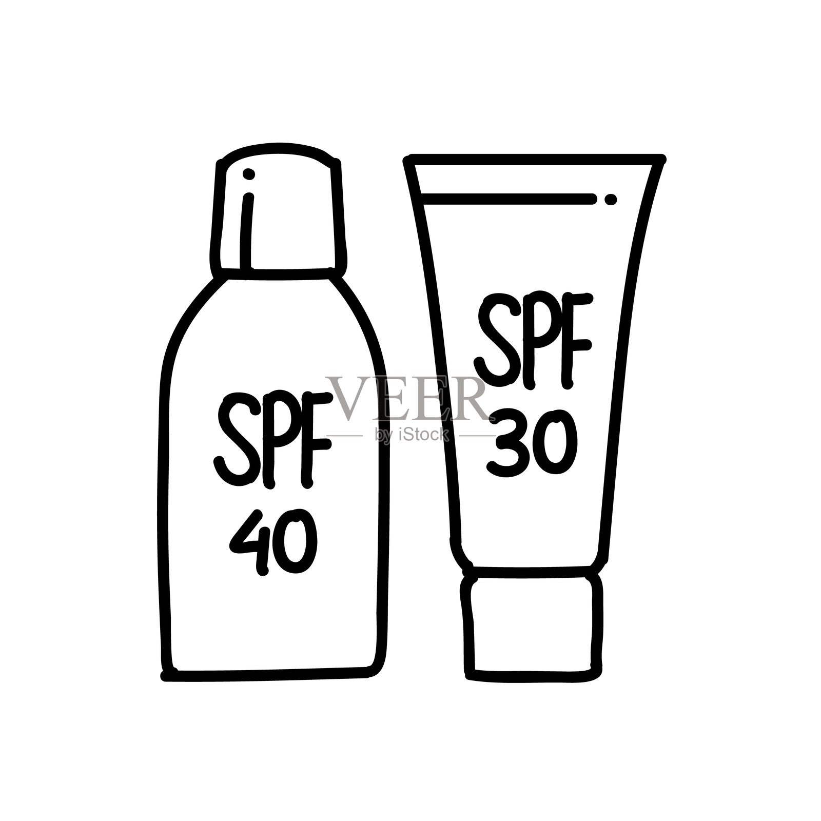 防晒霜产品图标插画图片素材