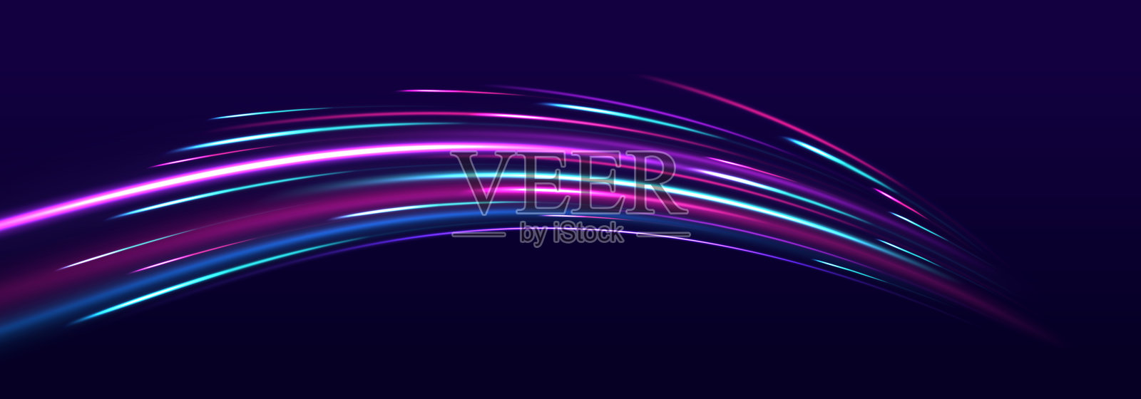 黑色背景下的光速矢量图。插画图片素材