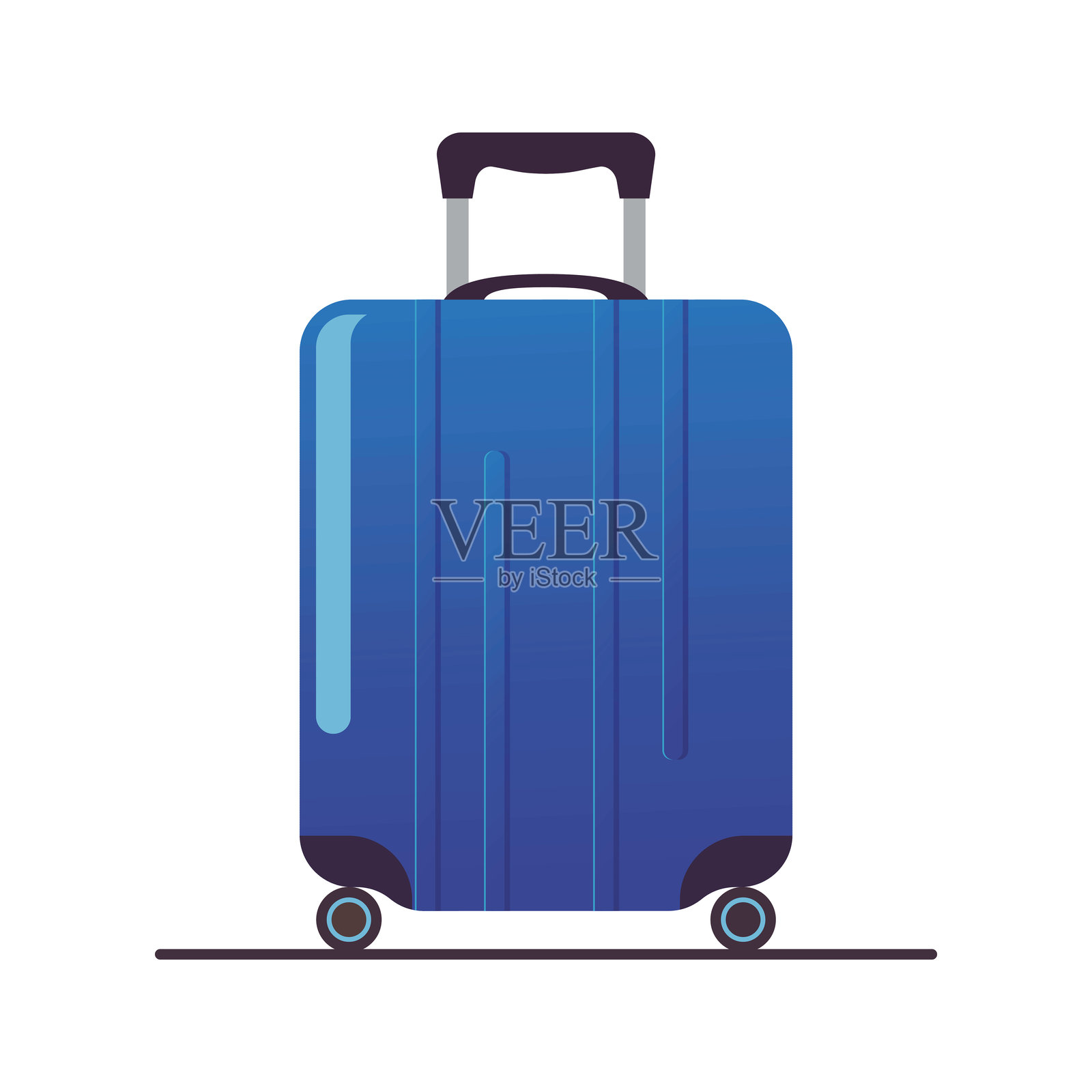 蓝色行李箱插图插画图片素材