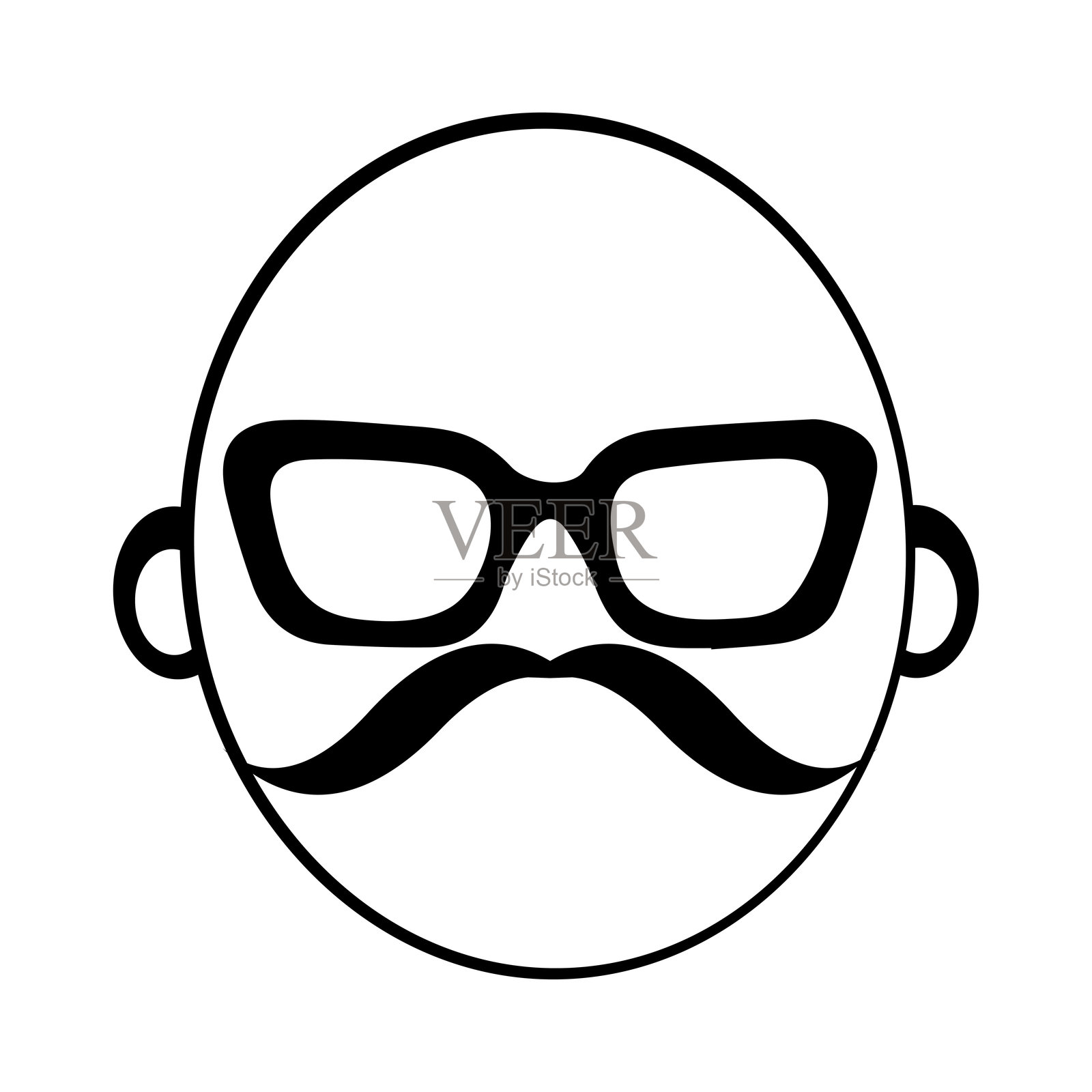 复古胡须与太阳镜插画图片素材