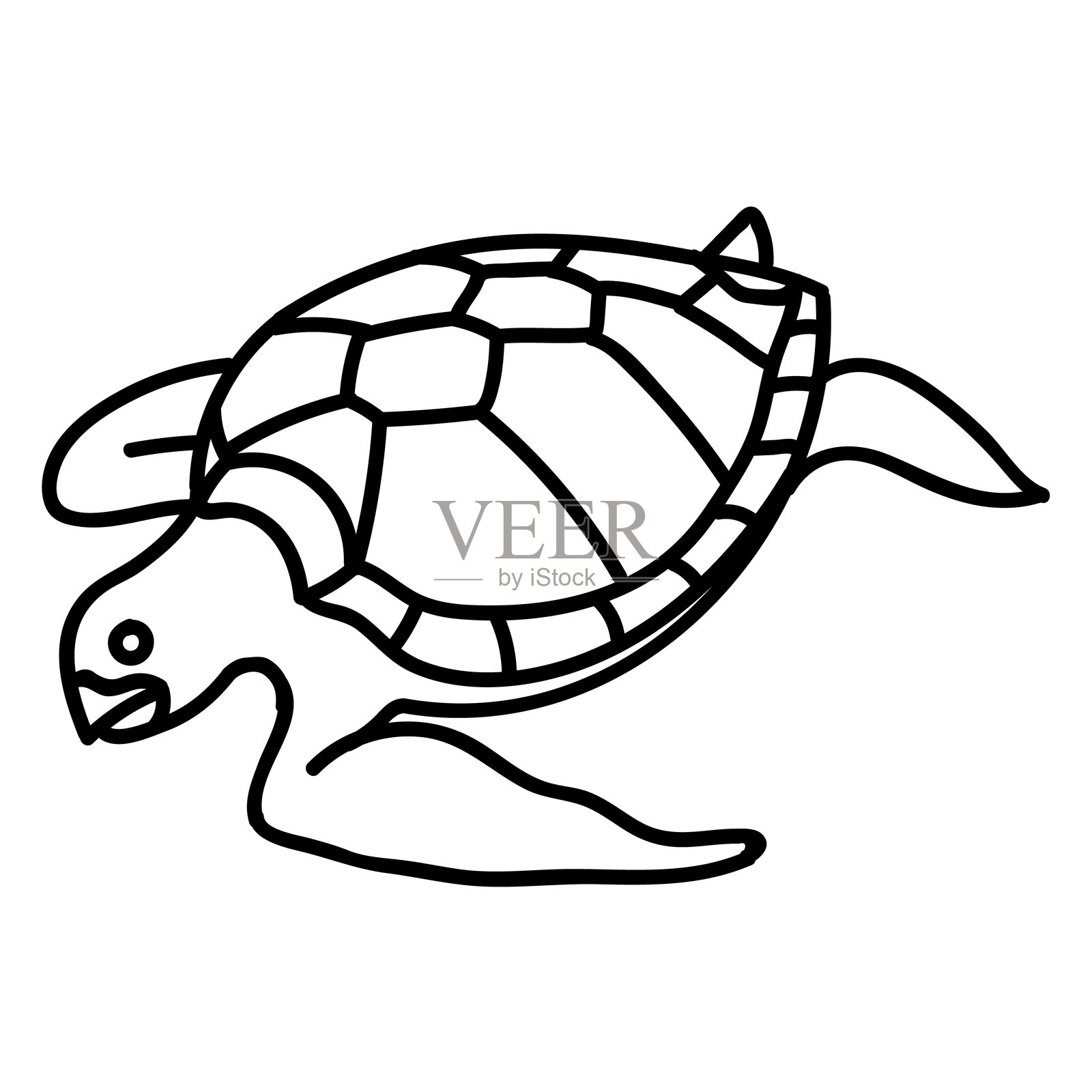 海龟图标。手绘矢量插图。插画图片素材