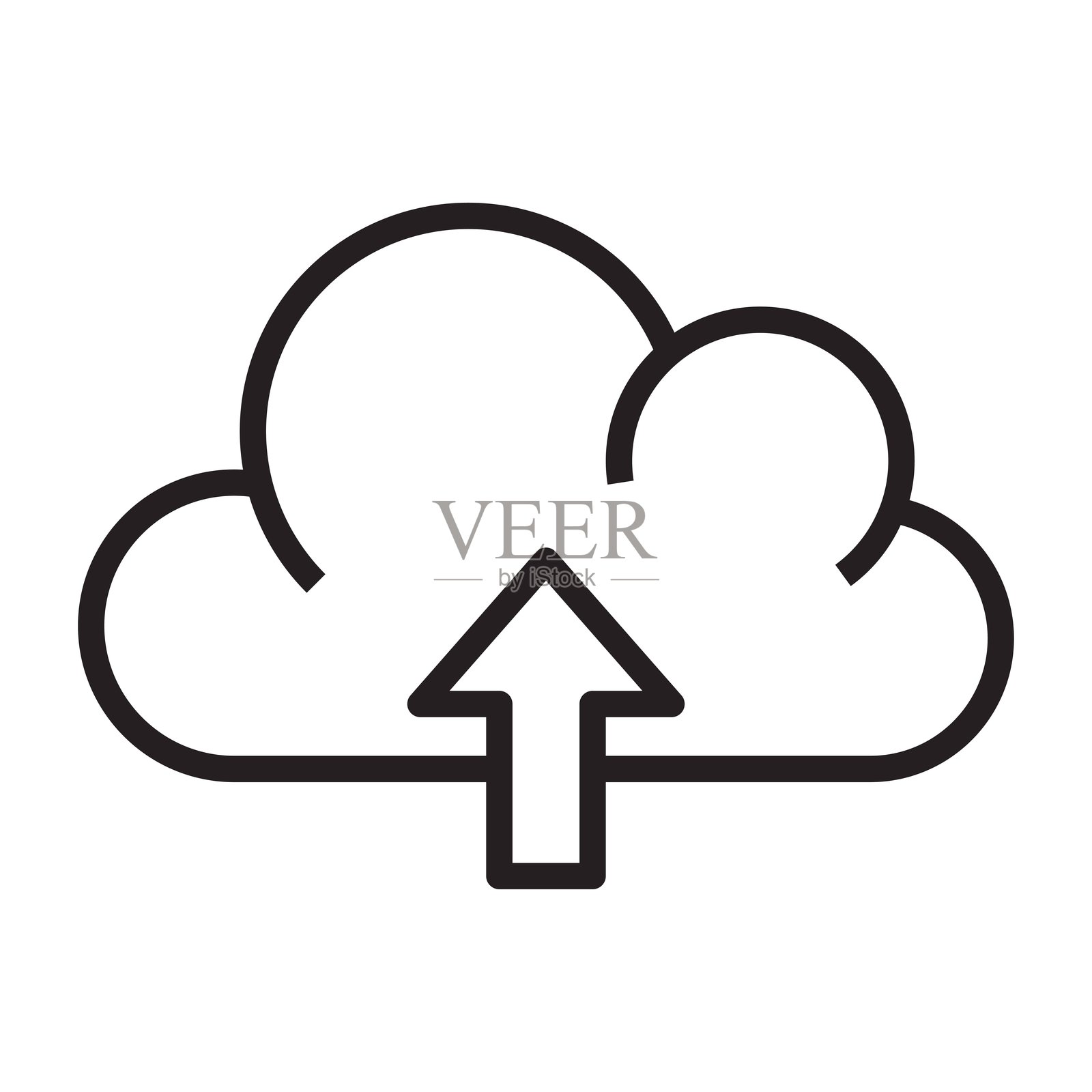 上传线条图标。插画图片素材