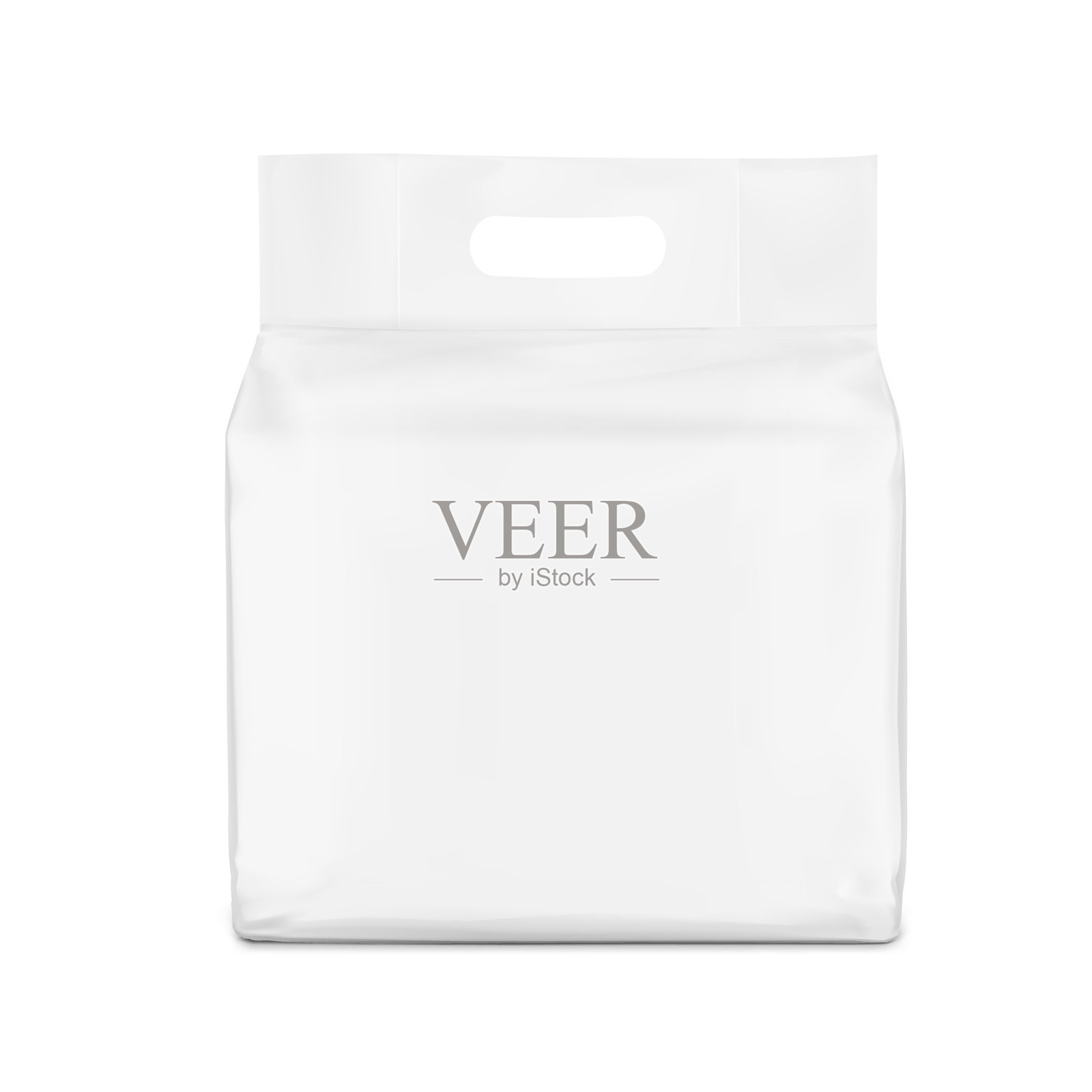 带孔手柄的真实感立式包样机。插画图片素材