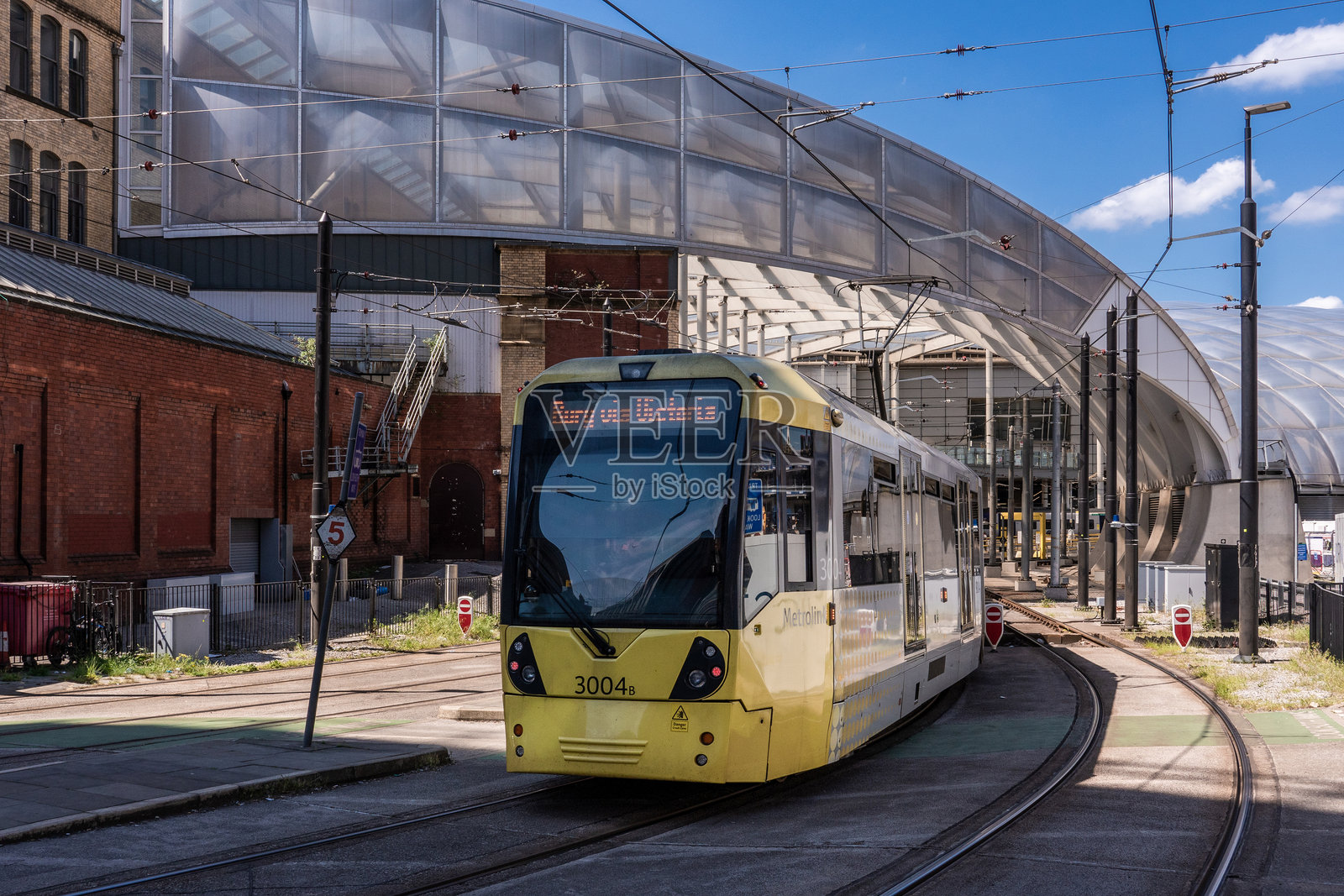 电车到达曼彻斯特维多利亚车站照片摄影图片