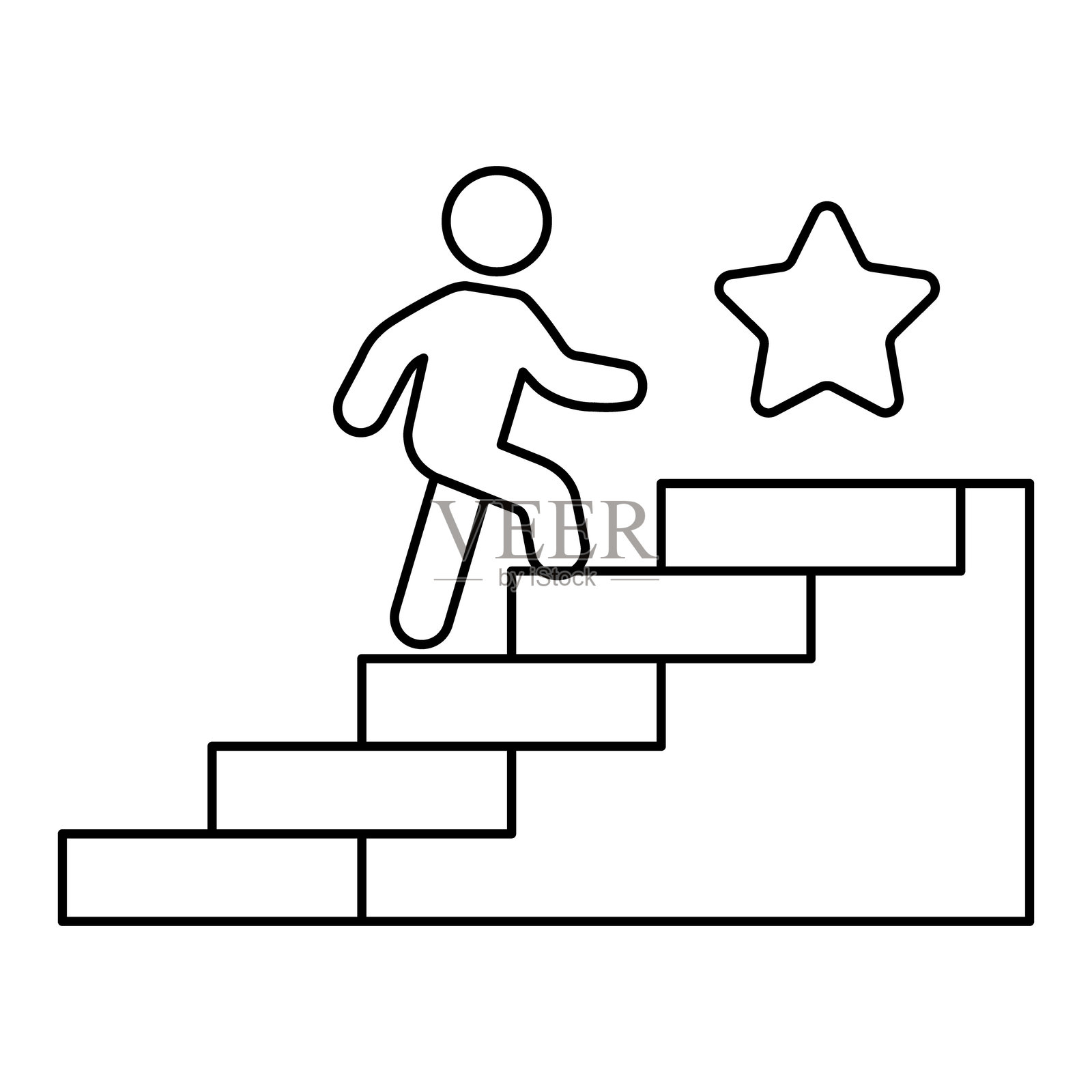 引导自己图标 - 个人成长、自我提升、激励与目标设定图标插画图片素材