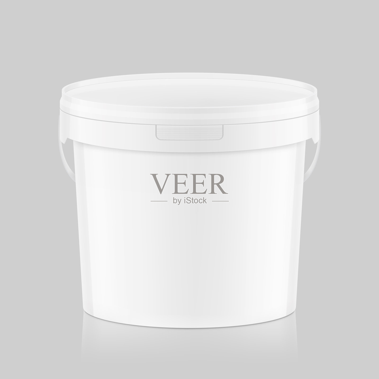 白色塑料桶，用于油漆、餐饮食品和胶水。插画图片素材
