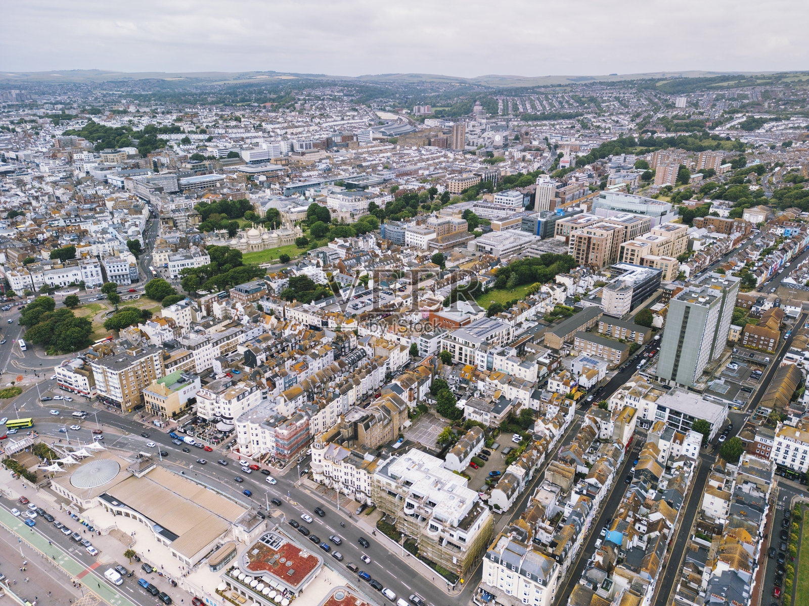 英国东萨塞克斯布莱顿市的鸟瞰图照片摄影图片