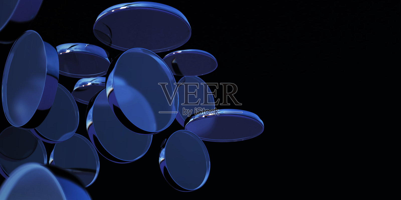 黑色背景上的抽象圆柱体，3D渲染照片摄影图片