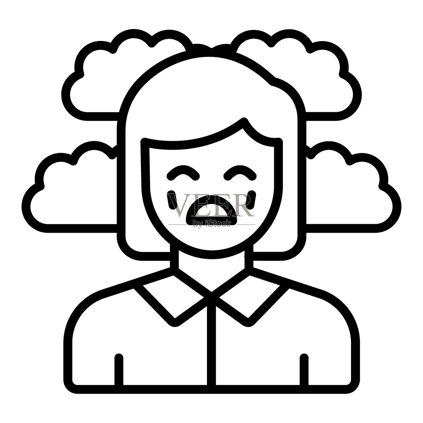 孤独图标风格插画图片素材