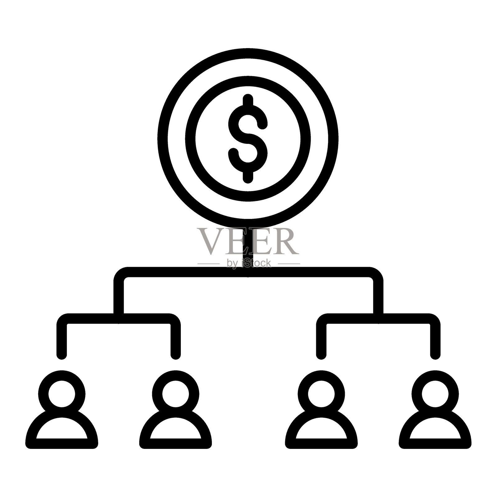 收入分配图标风格插画图片素材