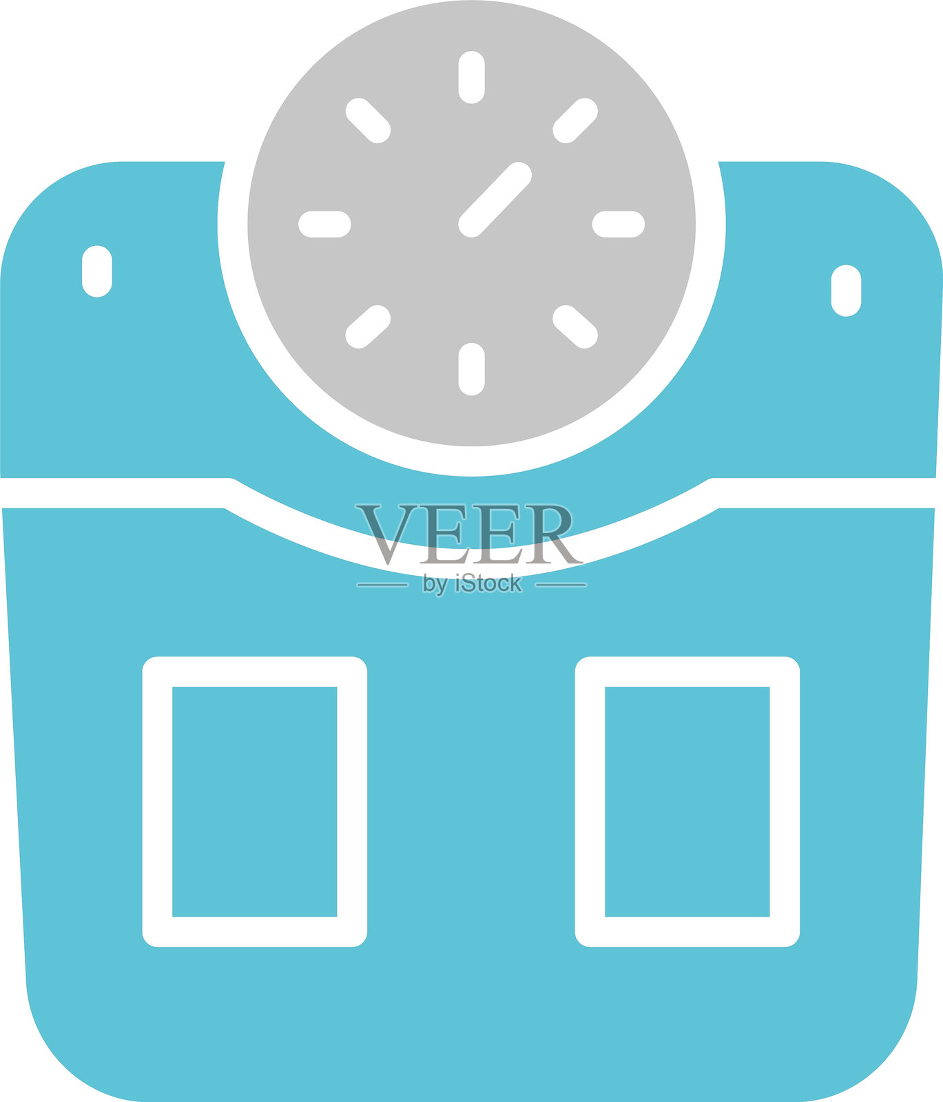 双色图标的体重秤符号插画图片素材