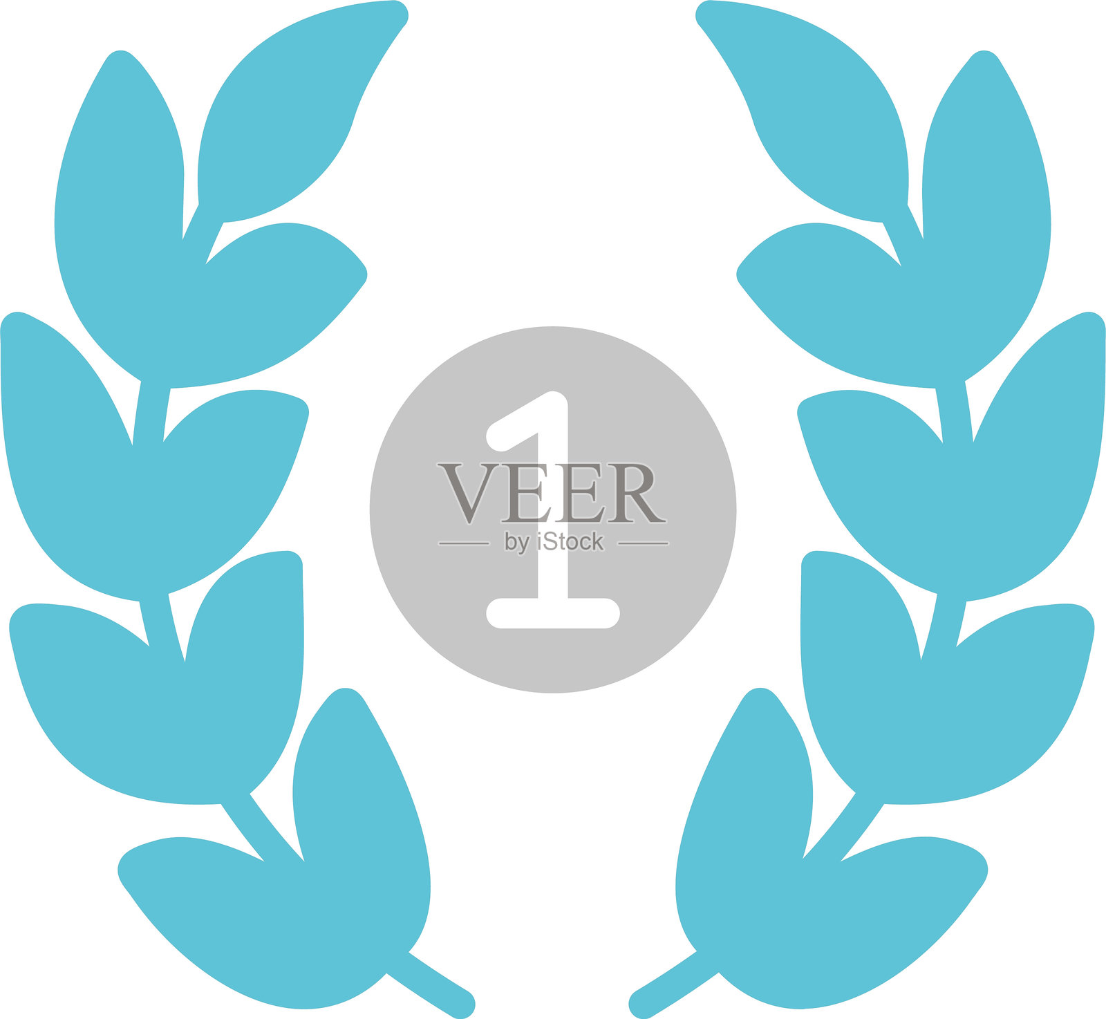 月桂树花环图标（双色）插画图片素材