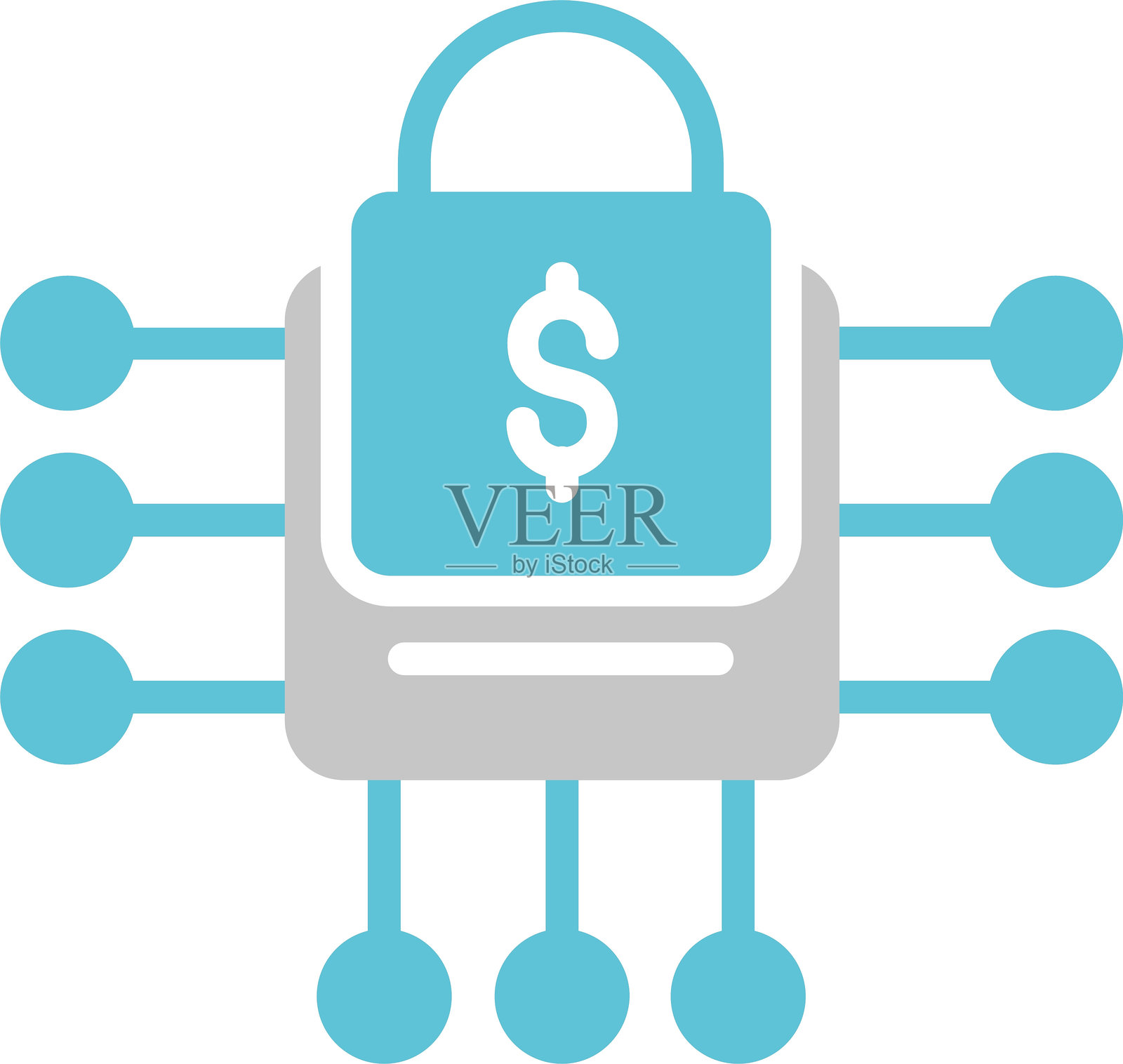 芯片图标双色设计插画图片素材