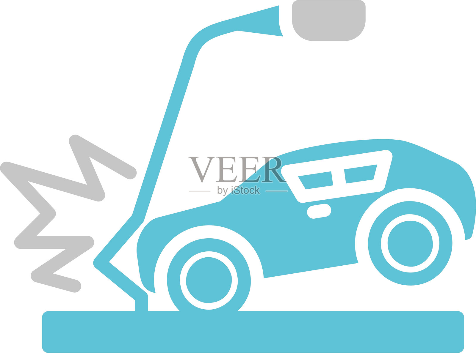 事故汽车图标双色图标插画图片素材