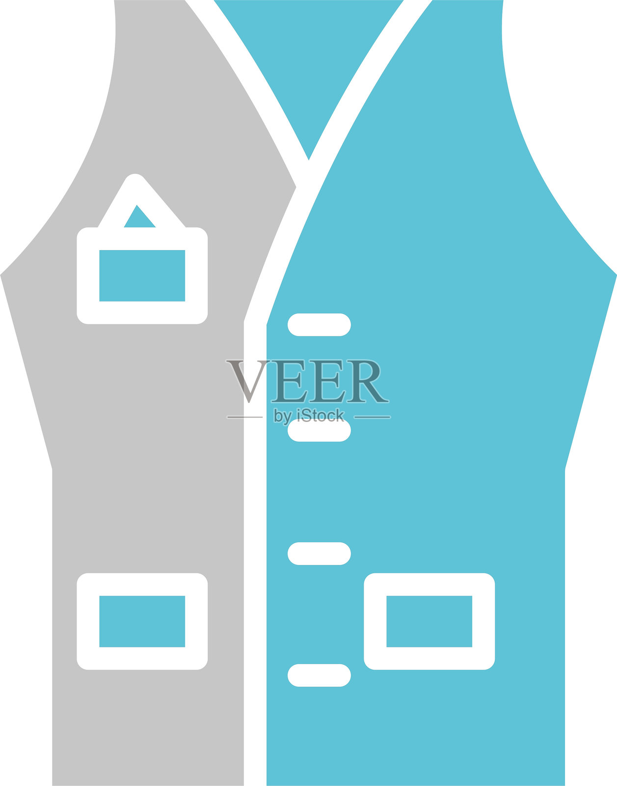 双色图标的背心符号插画图片素材