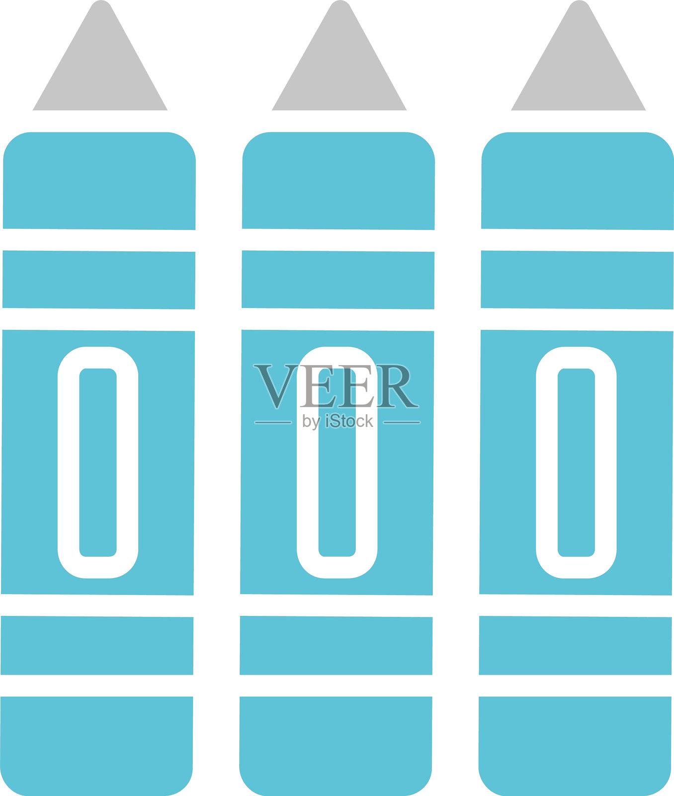 双色图标的蜡笔符号插画图片素材