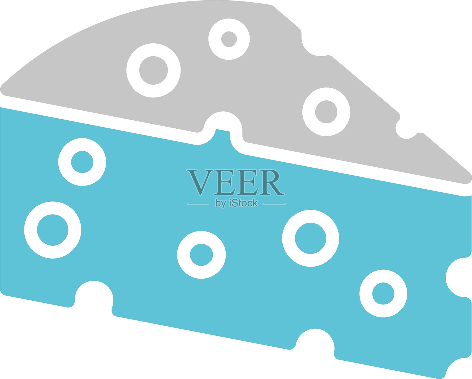 奶酪图标双色设计插画图片素材