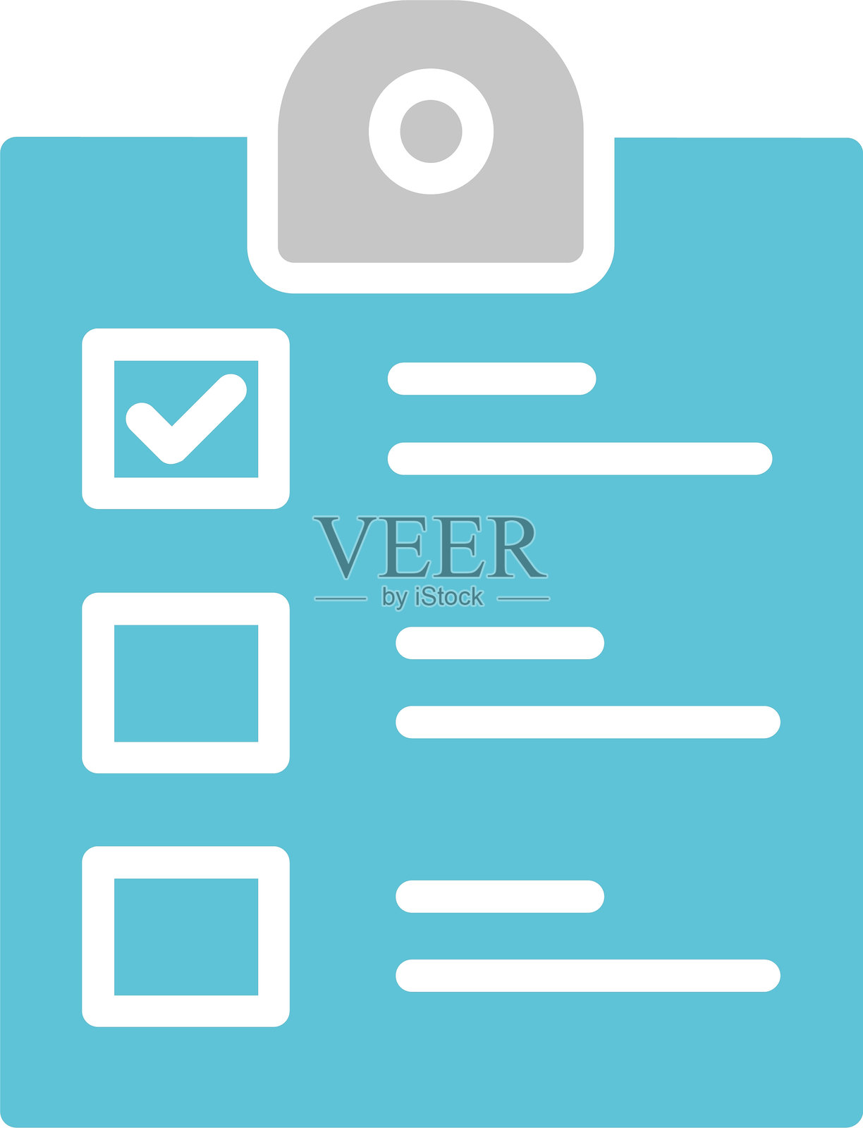 双色图标的检查清单符号插画图片素材