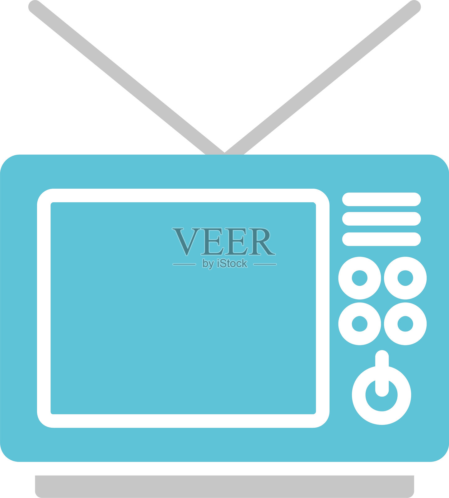 电视图标双色设计插画图片素材