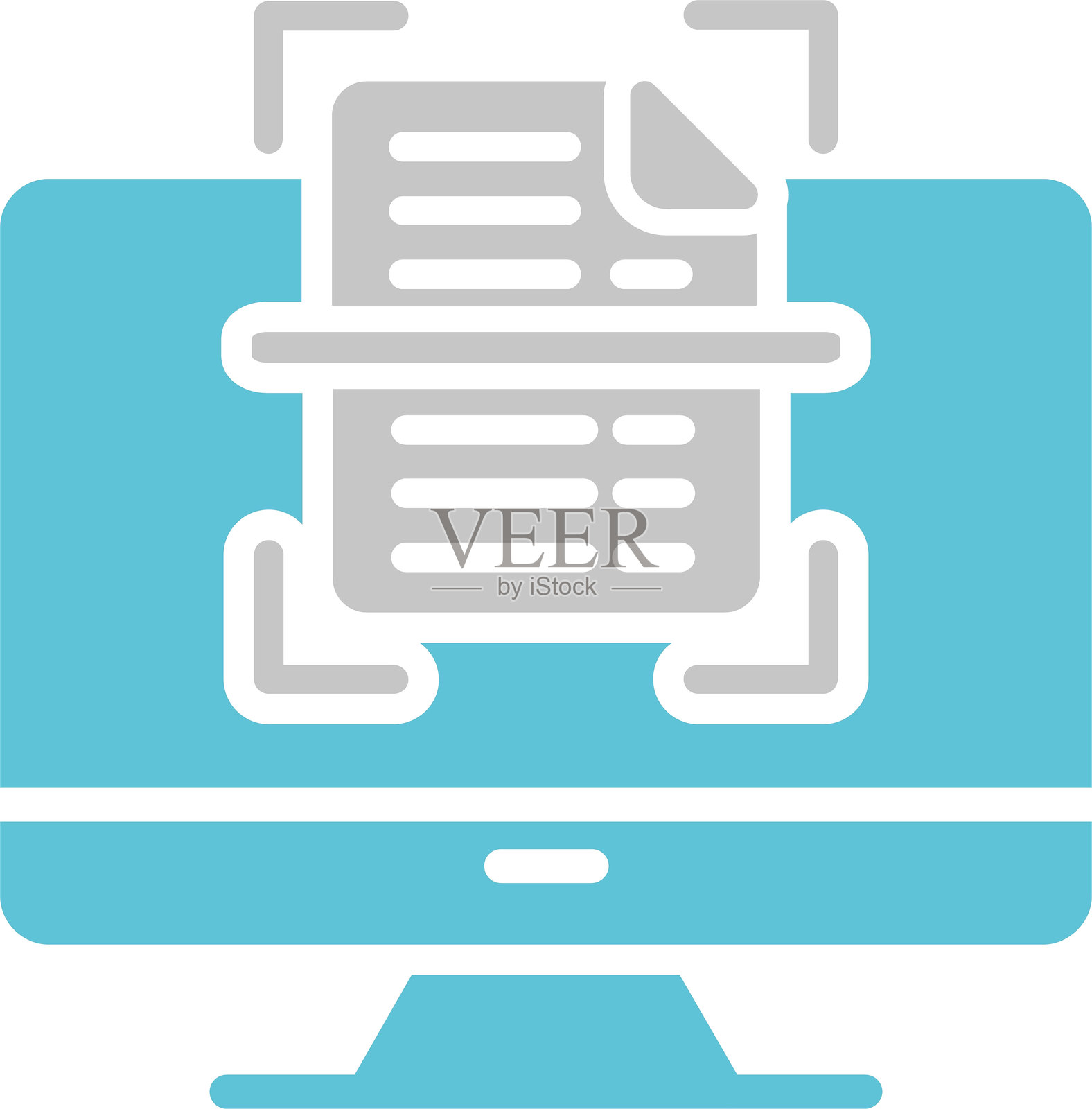 扫描仪图标双色设计插画图片素材