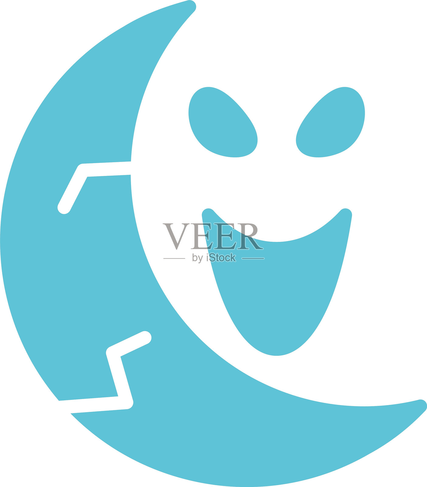 双色半月图标插画图片素材