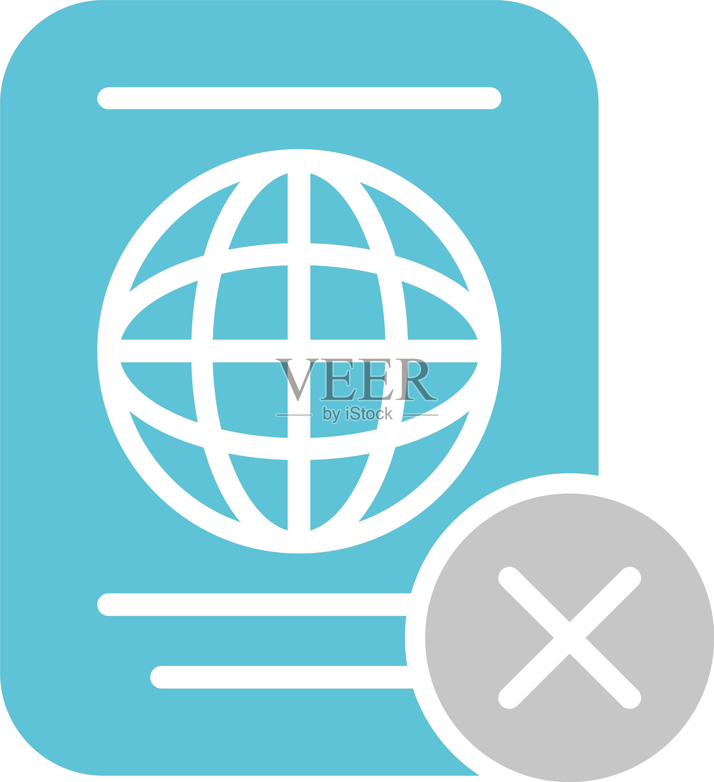 护照图标双色设计插画图片素材