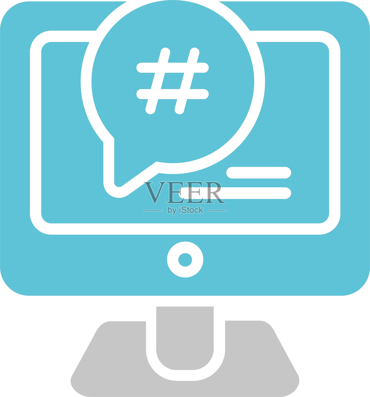 双色图标的井号符号插画图片素材