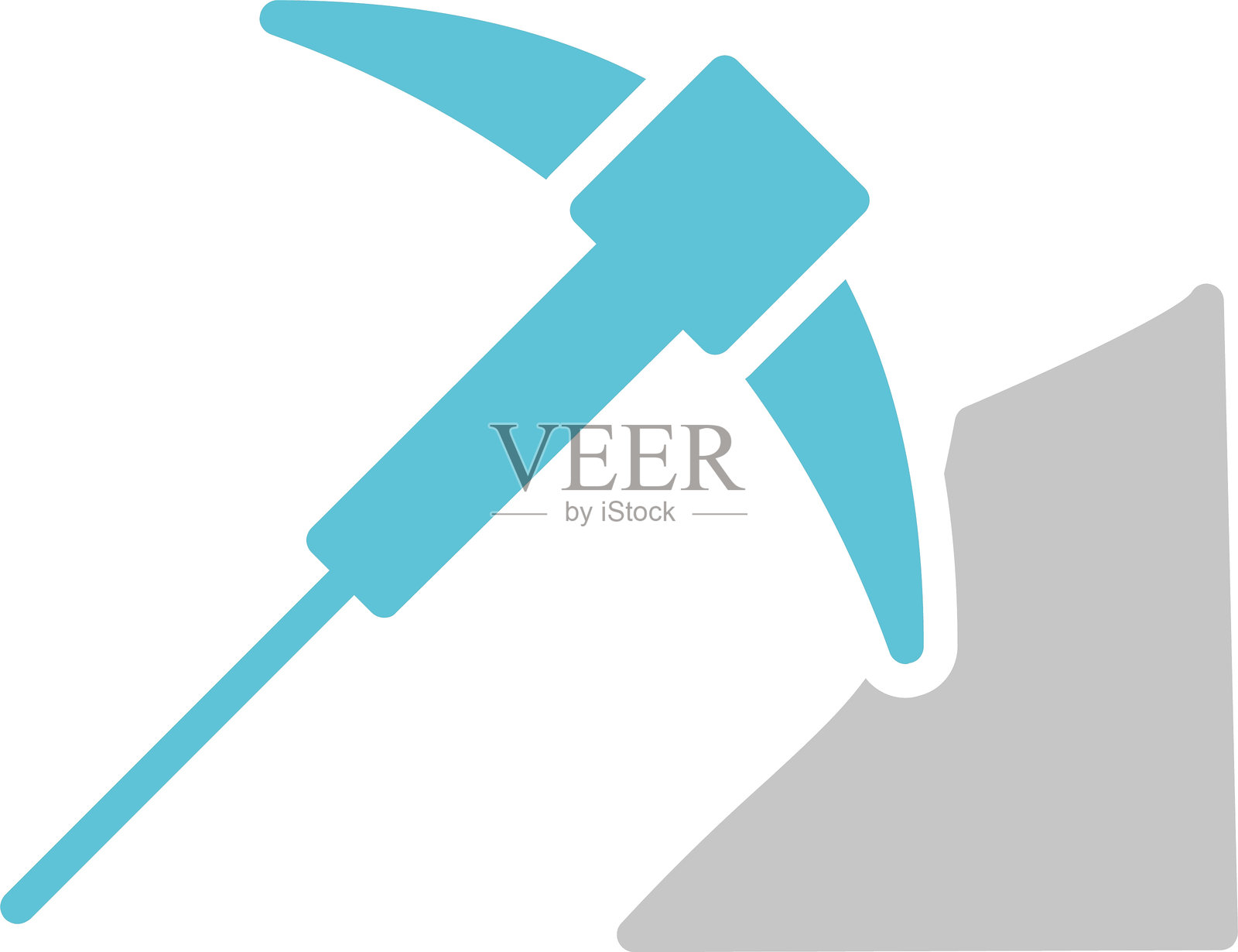 双色镐图标插画图片素材