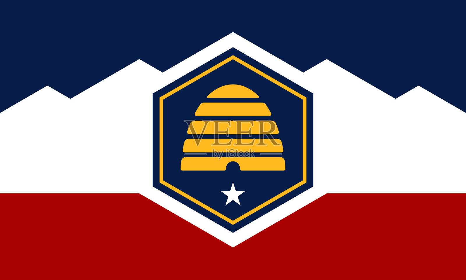 犹他州州旗，矢量图插画图片素材