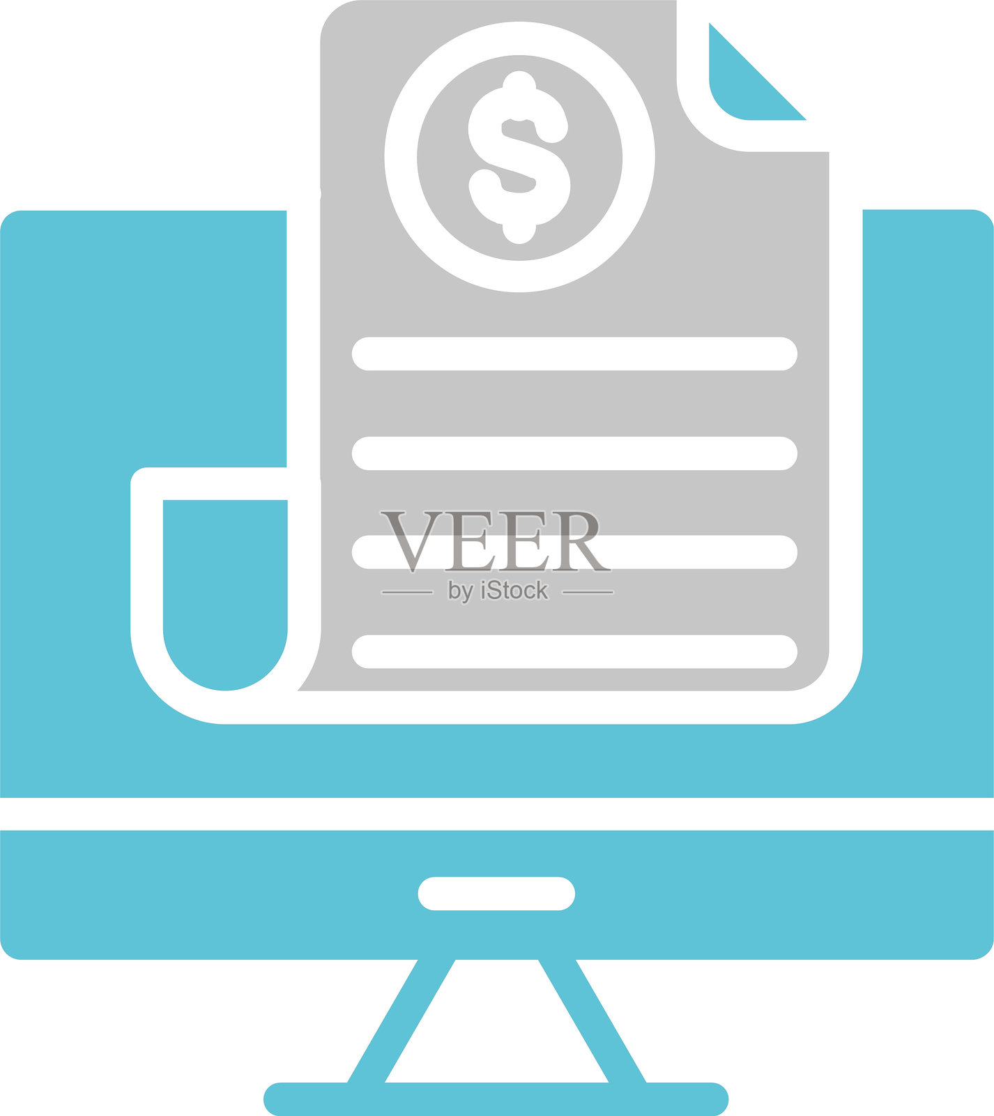 发票图标双色图标插画图片素材