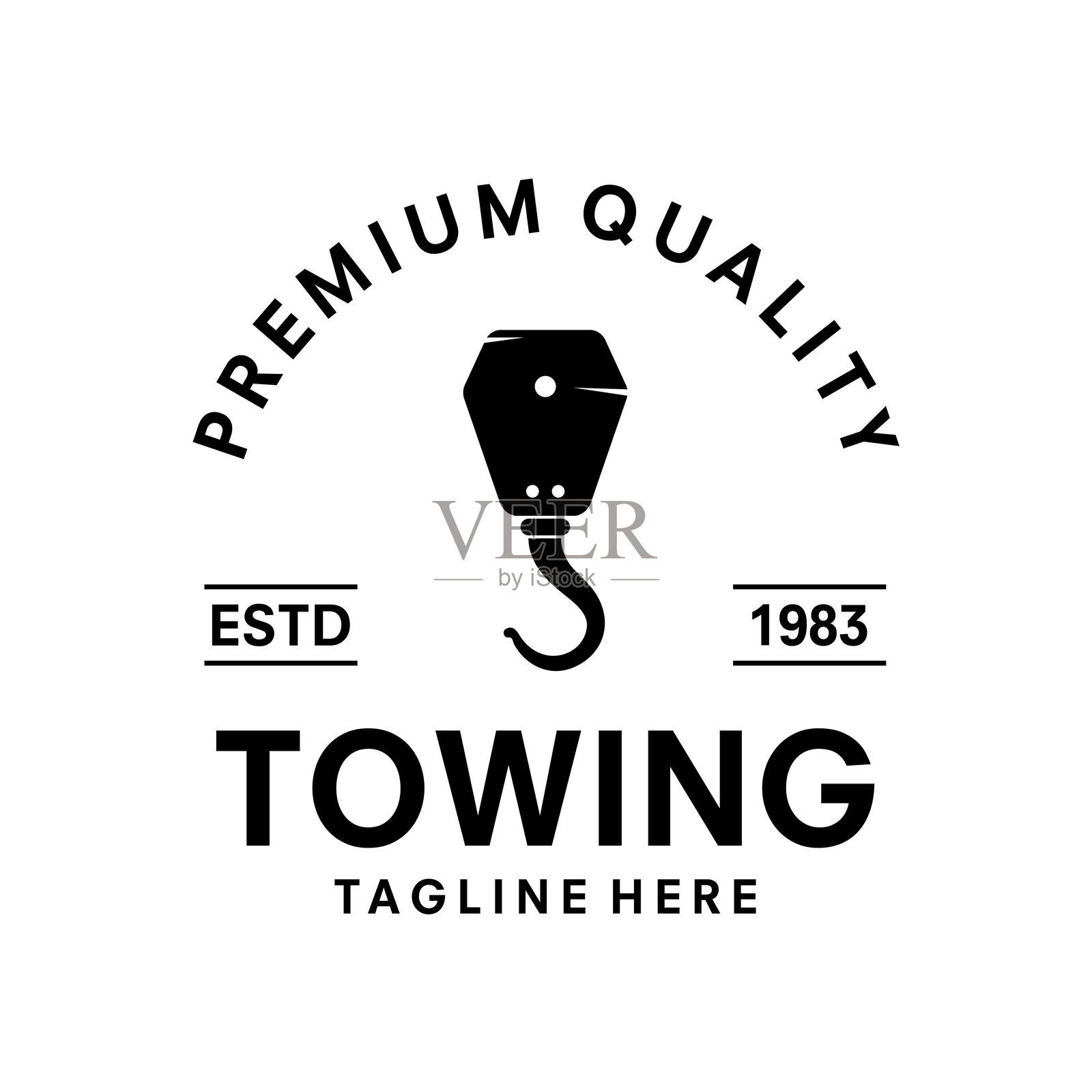 拖车logo设计模板矢量插图插画图片素材