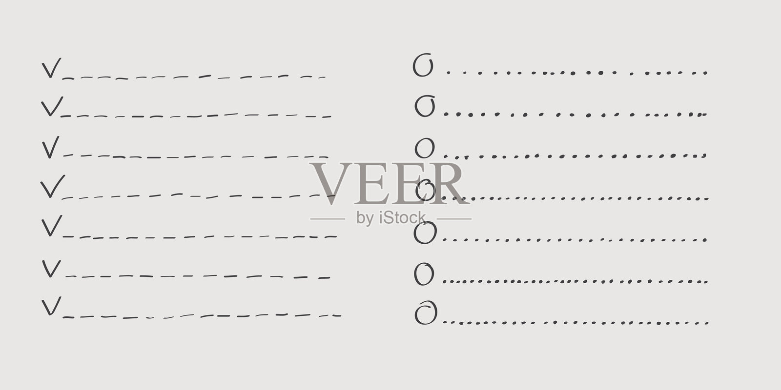 手绘风格的矢量孤立轮廓待办事项清单、子弹、勾号和复选框的集合，包含任务计划的纸条。插画图片素材
