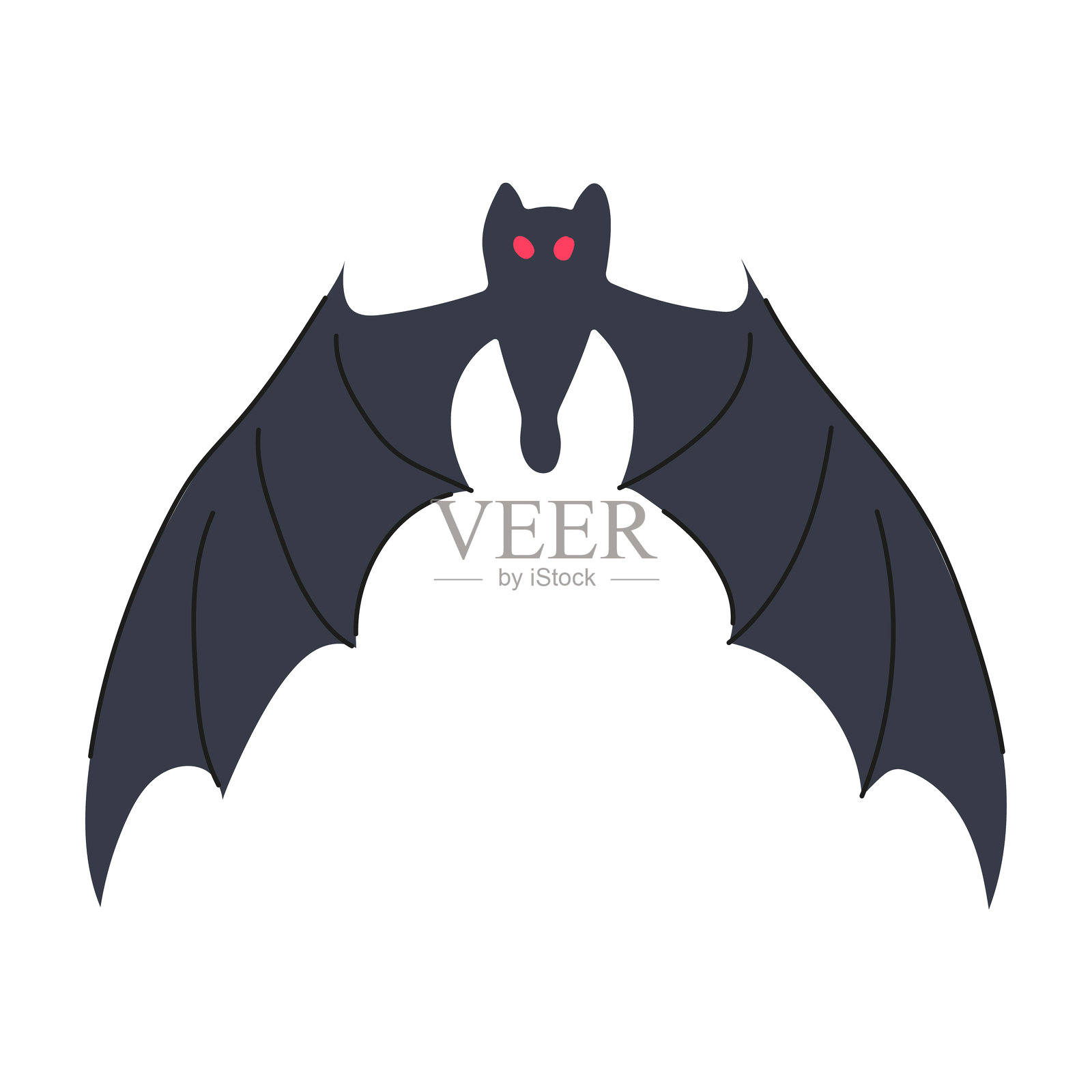 万圣节吸血蝙蝠卡通矢量插图插画图片素材