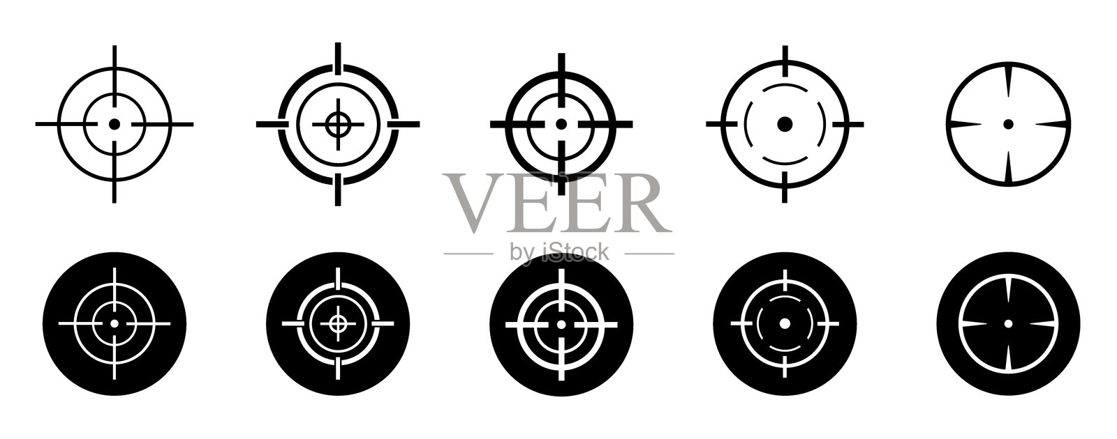 目标矢量图标插图。目标图标集合插画图片素材