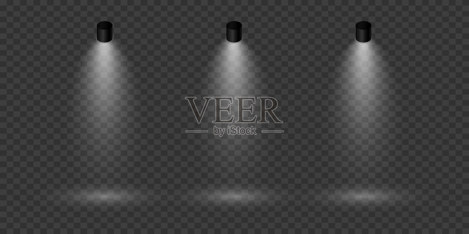 明亮的白光场景。聚光灯效果和讲台。插画图片素材