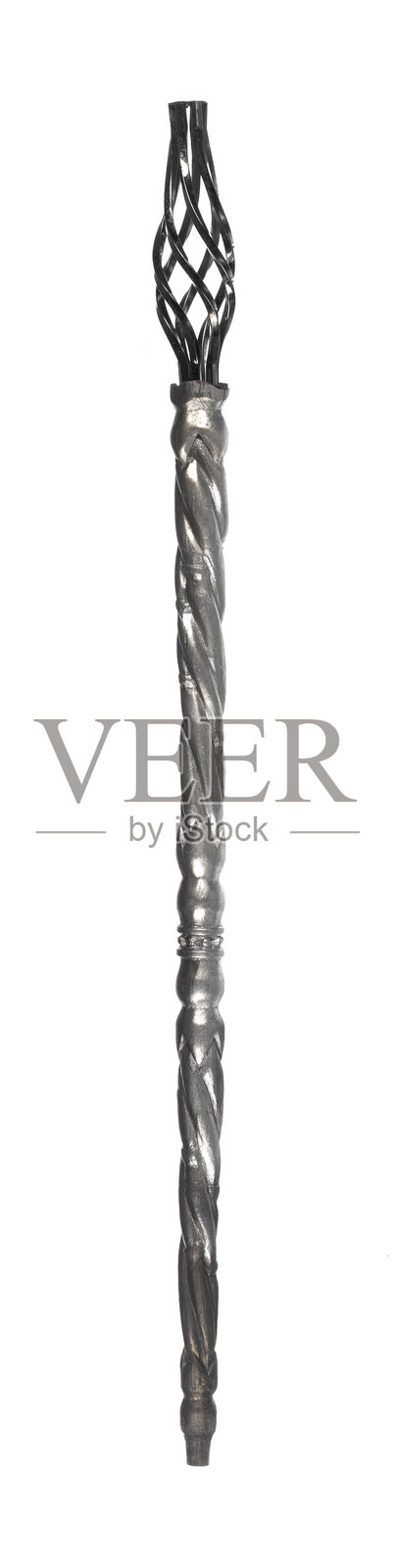 银色法杖孤立在白色背景上照片摄影图片