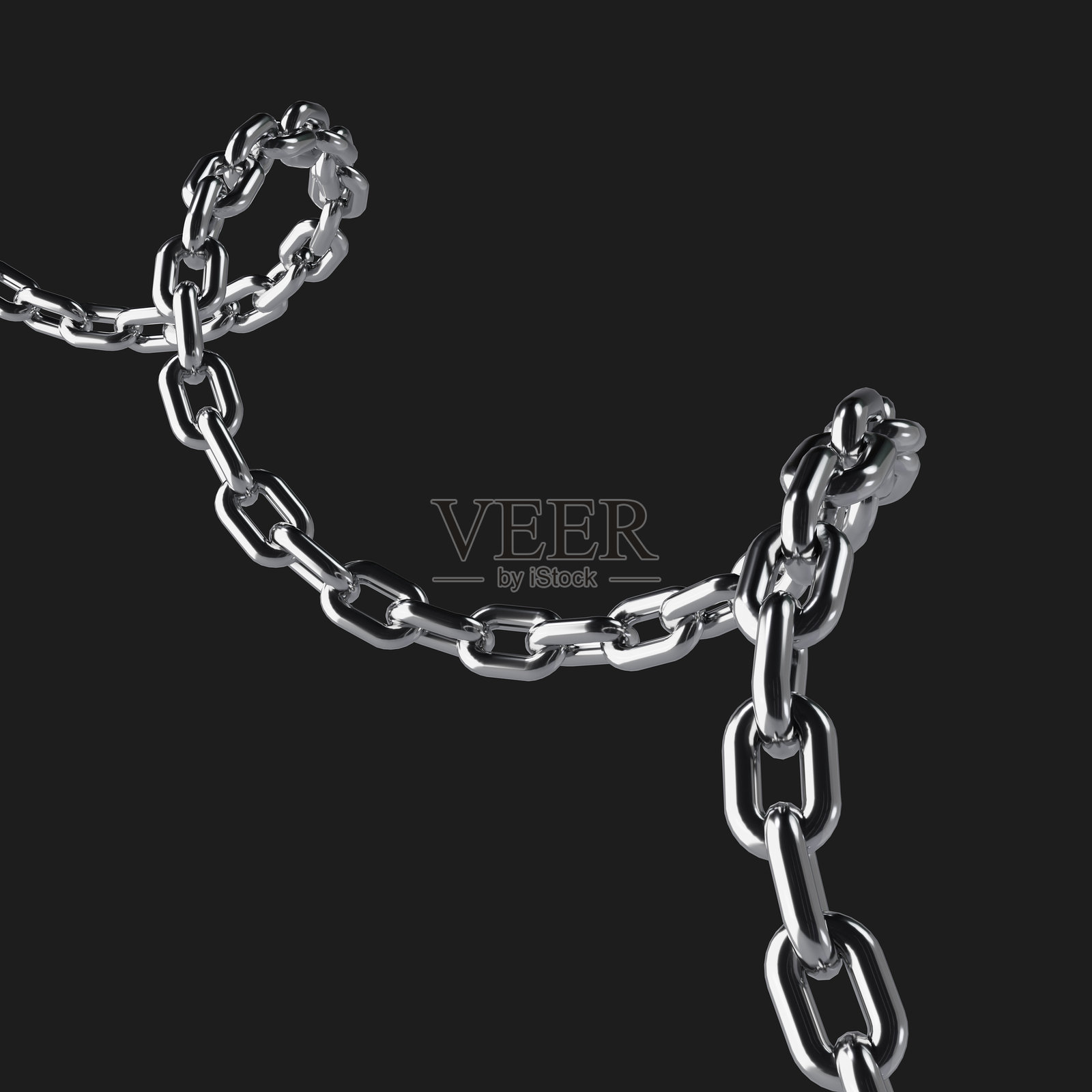 抽象螺旋铬链3D渲染图照片摄影图片