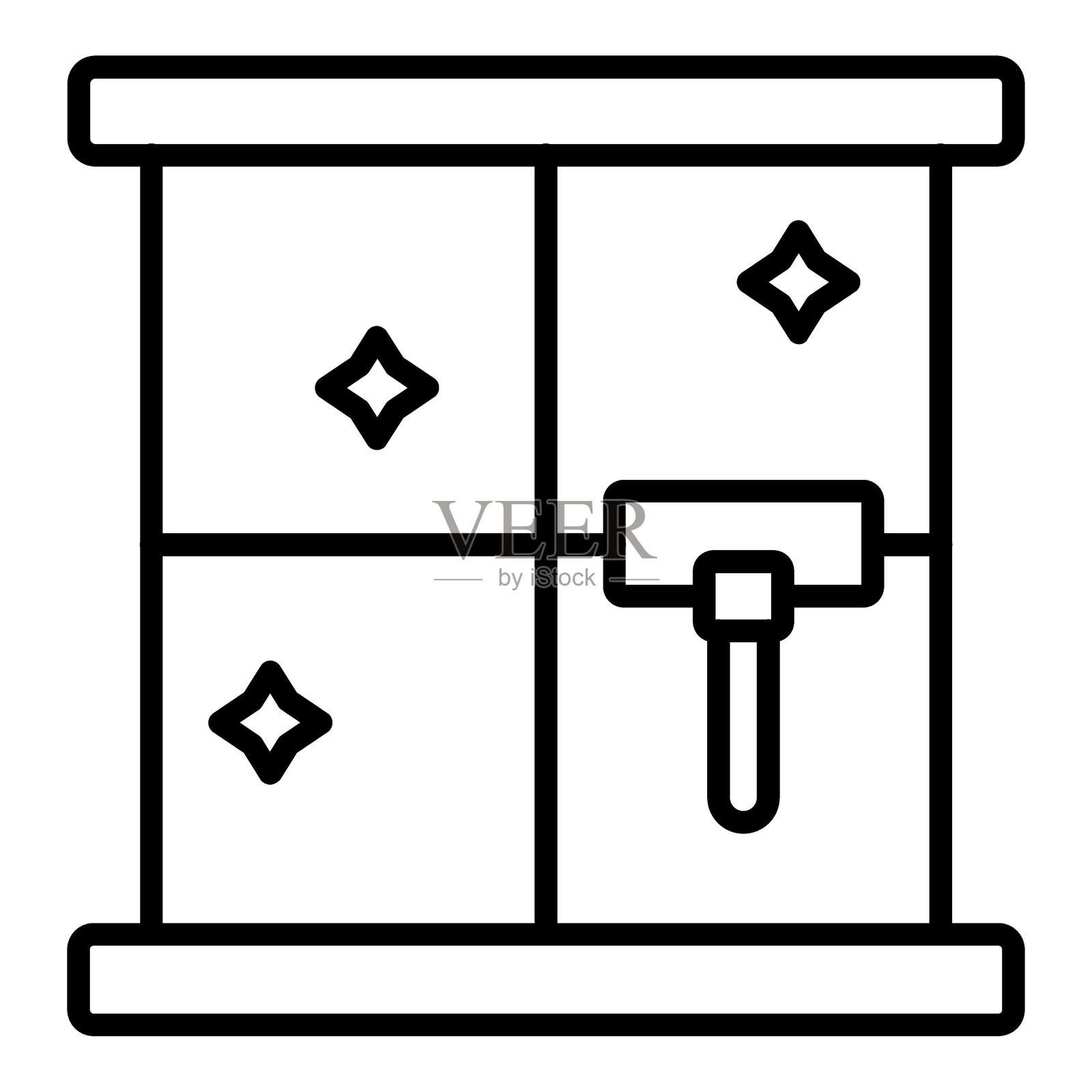 窗户清洁图标风格插画图片素材