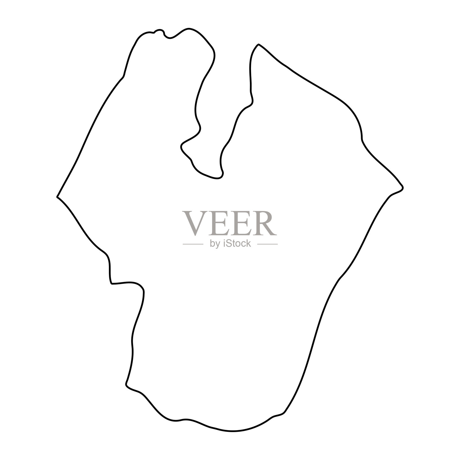 乌干达卡利罗区地图，行政区划。矢量插图。插画图片素材