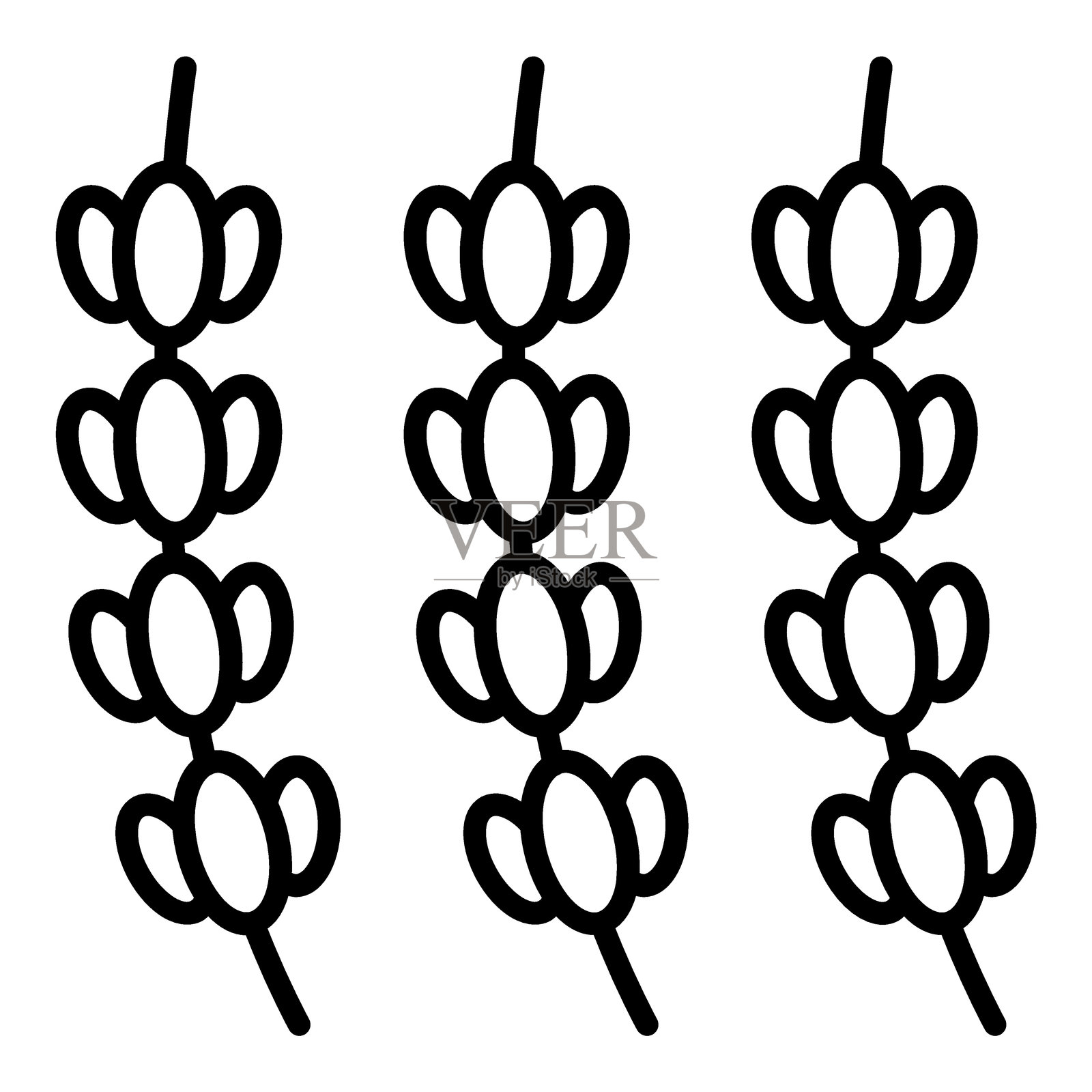 薰衣草图标风格插画图片素材