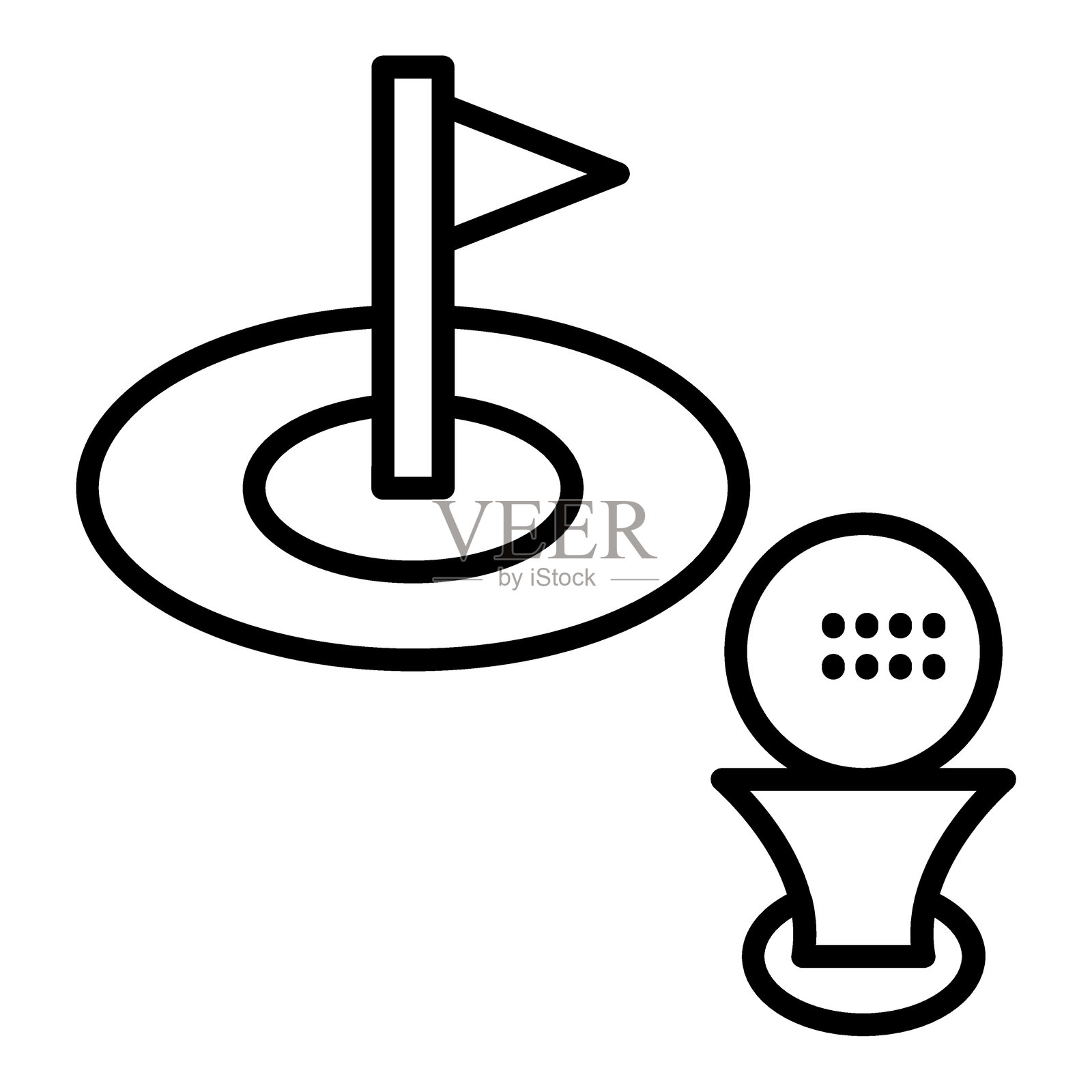 高尔夫图标风格插画图片素材