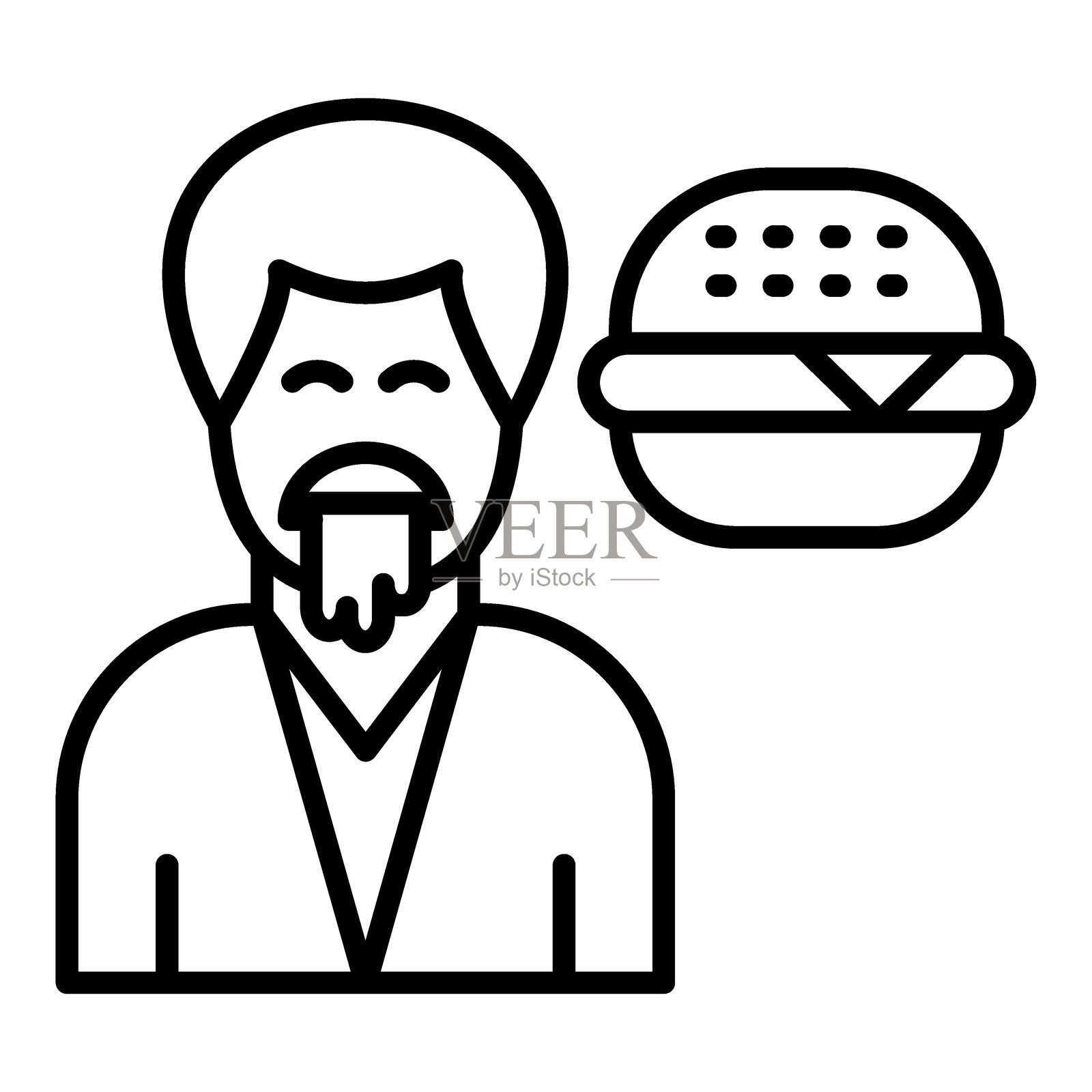 饮食失调图标样式插画图片素材