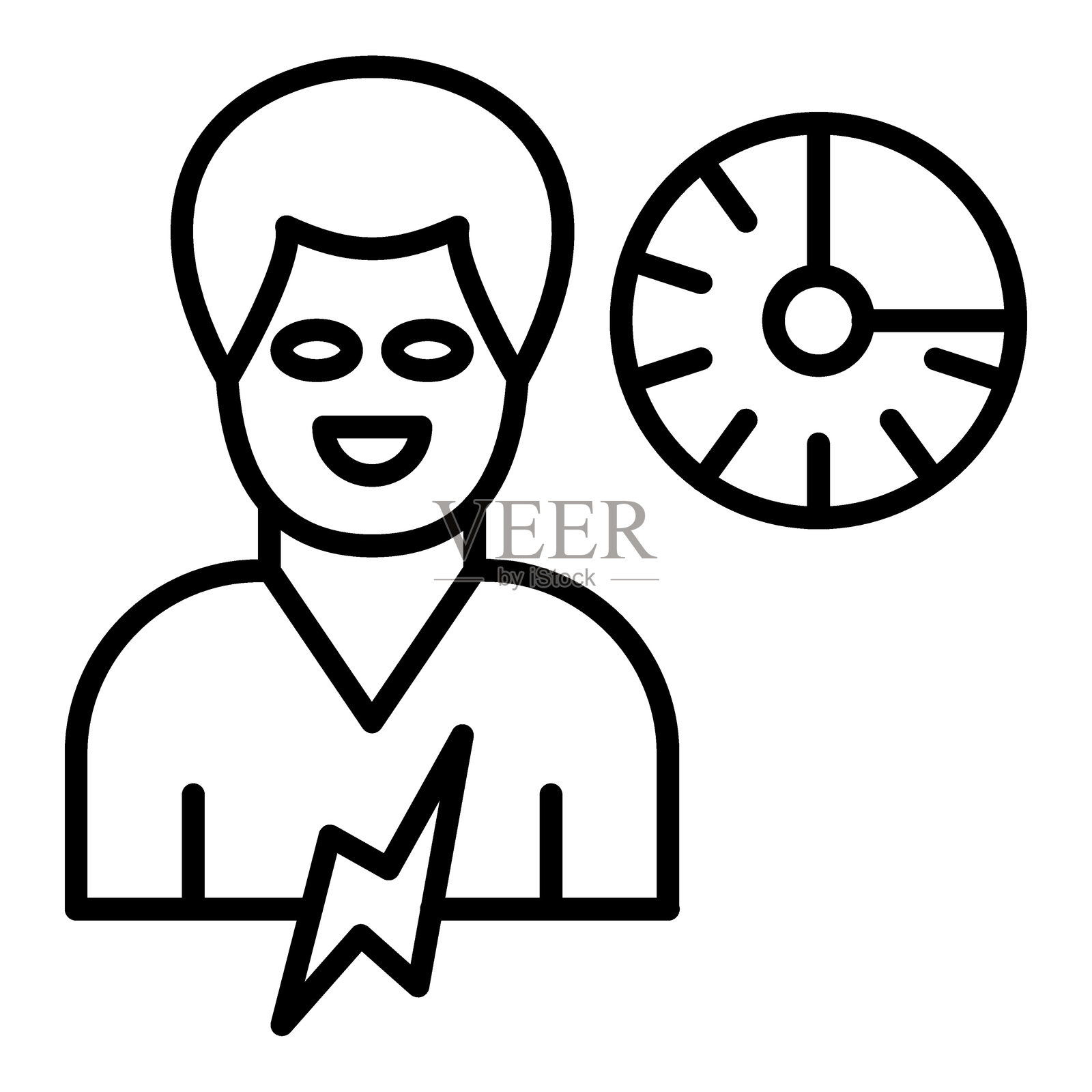 冷静图标风格插画图片素材