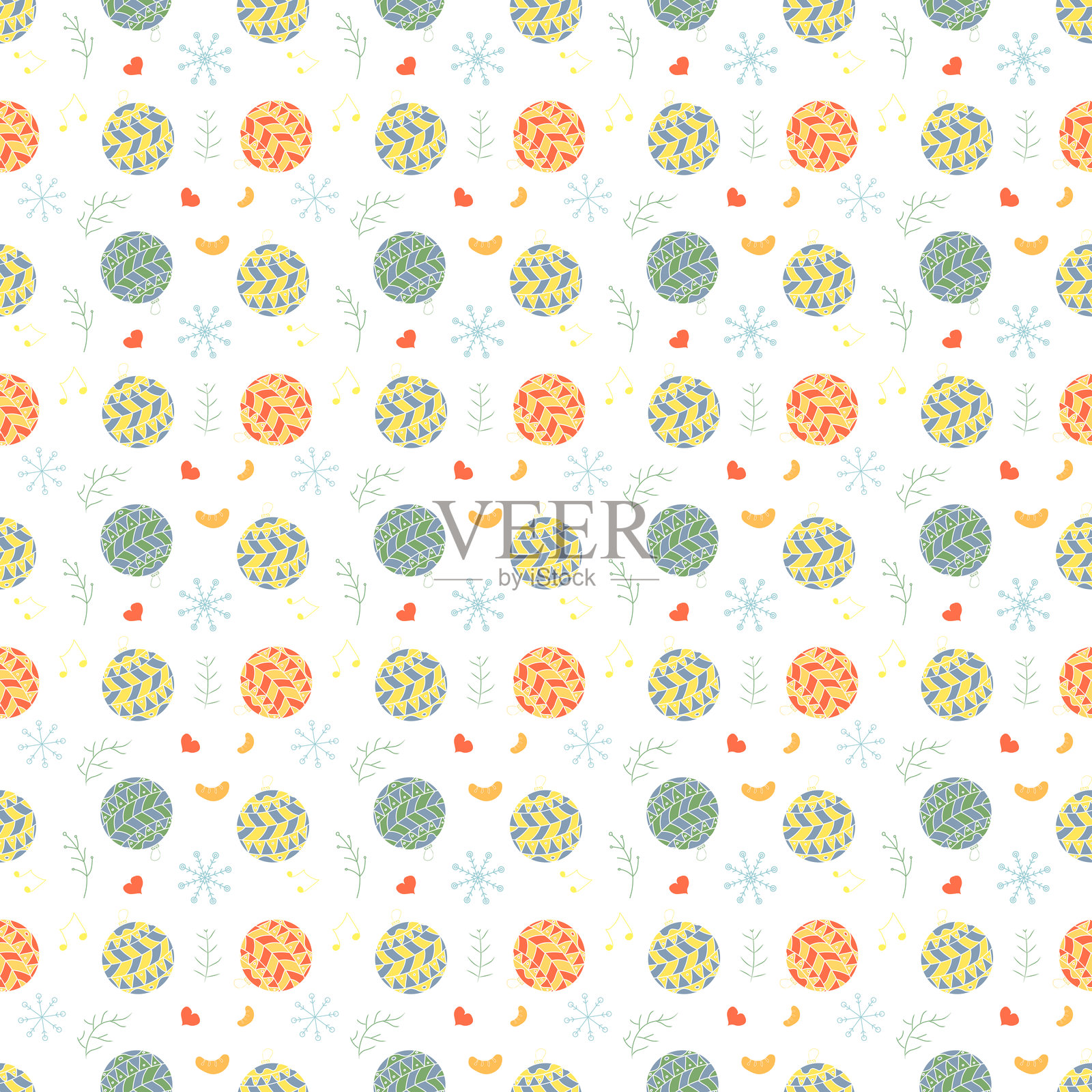 无缝圣诞图案。新年背景插画图片素材