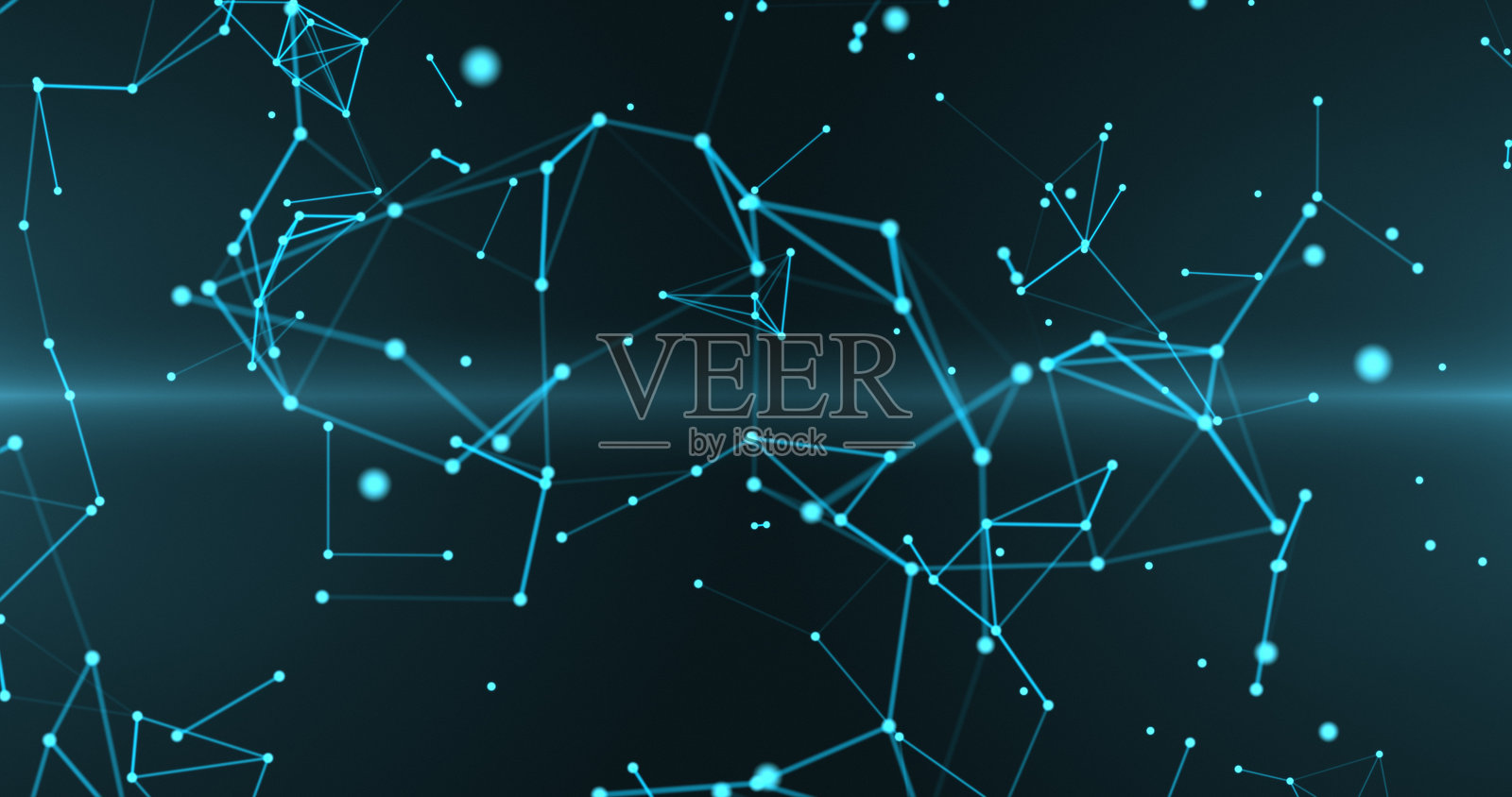 未来背景下的点和线的网络。技术可视化的网络连接。技术、社交网络、沟通、商业插画图片素材