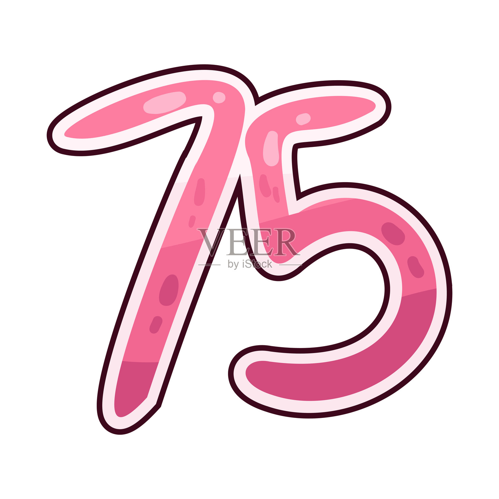 数字75插画图片素材