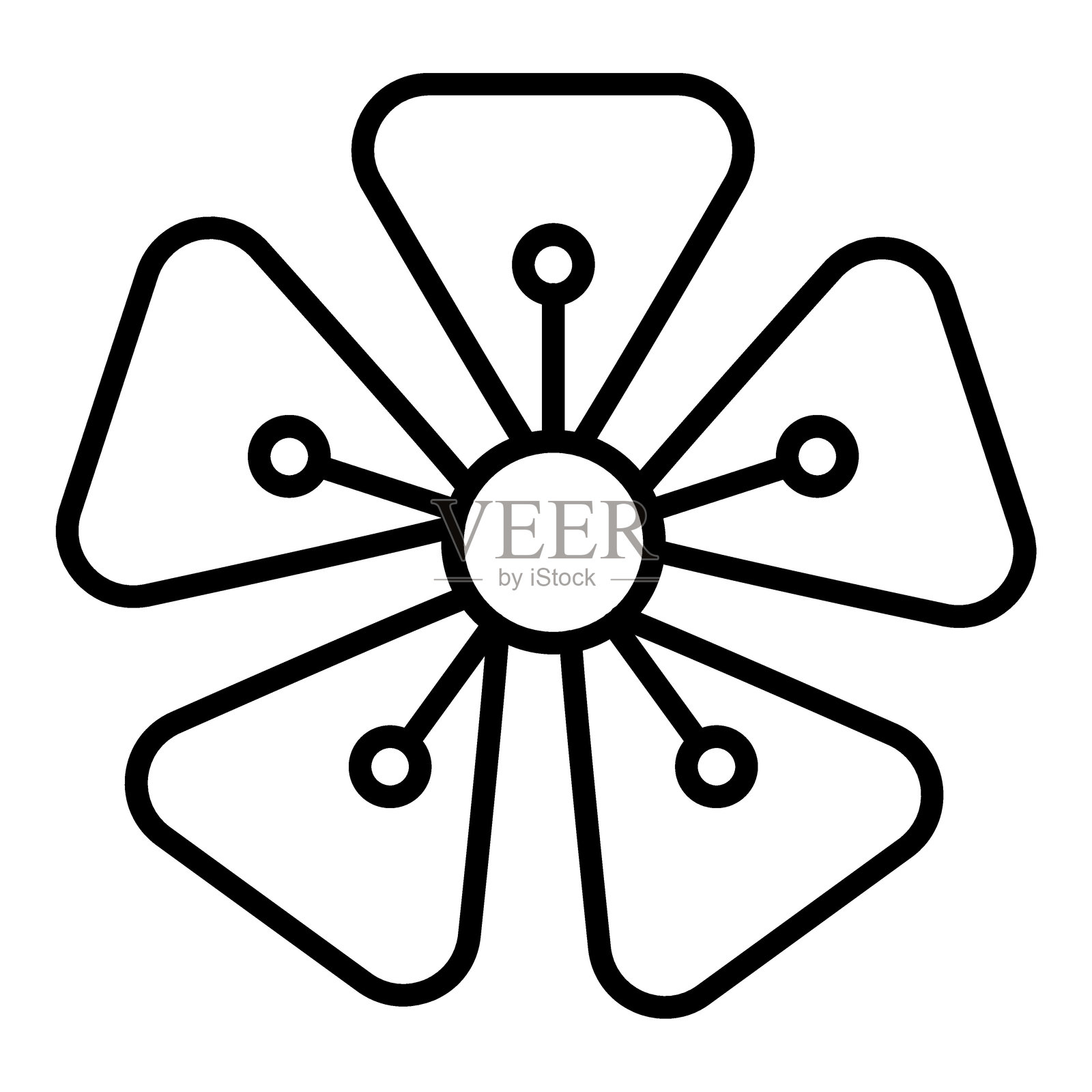 绣球花图标风格插画图片素材