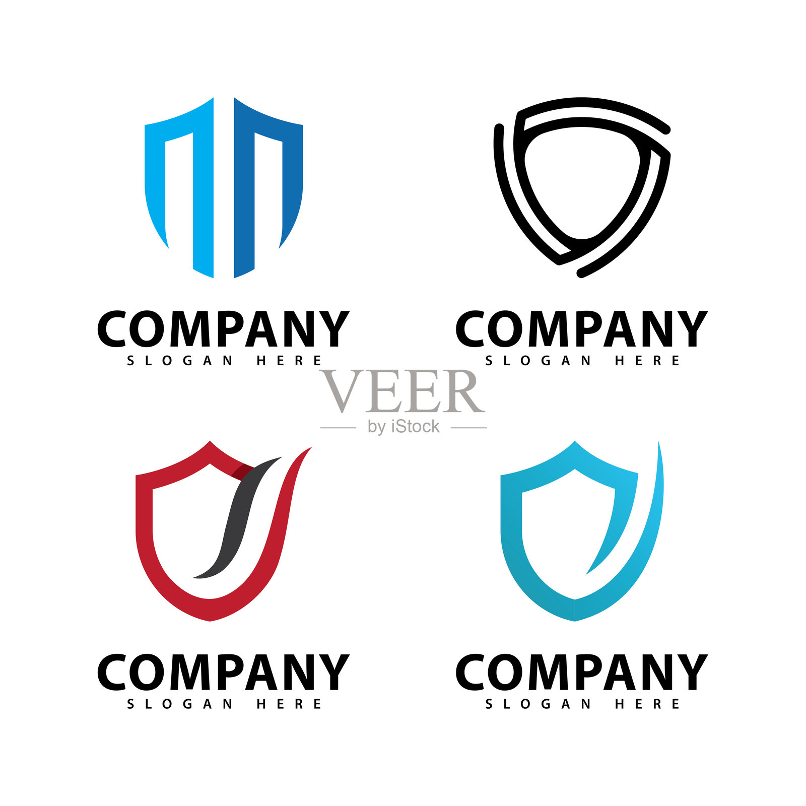 简单现代盾牌logo模板插图设计插画图片素材