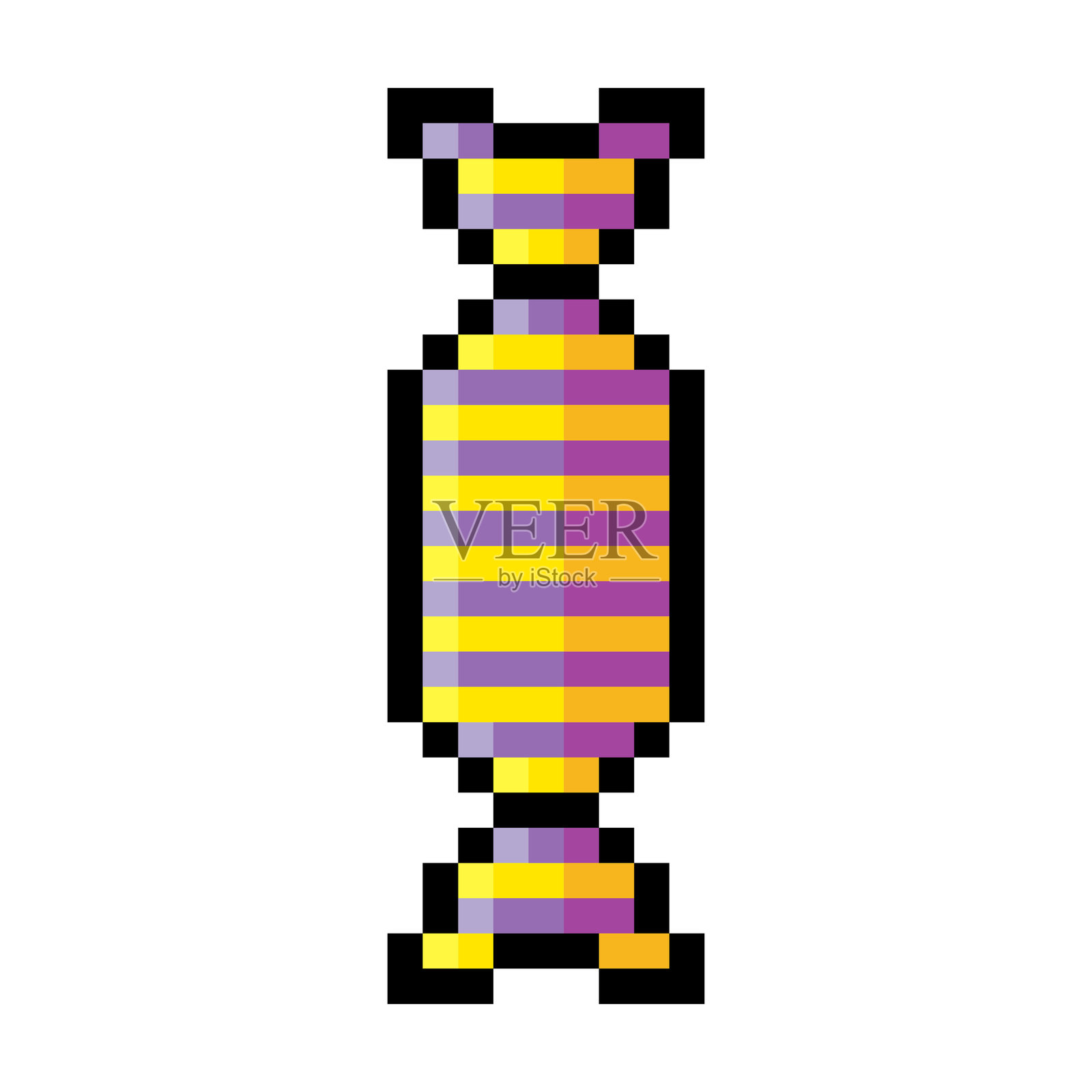 可爱的彩色糖果像素艺术风格插画图片素材